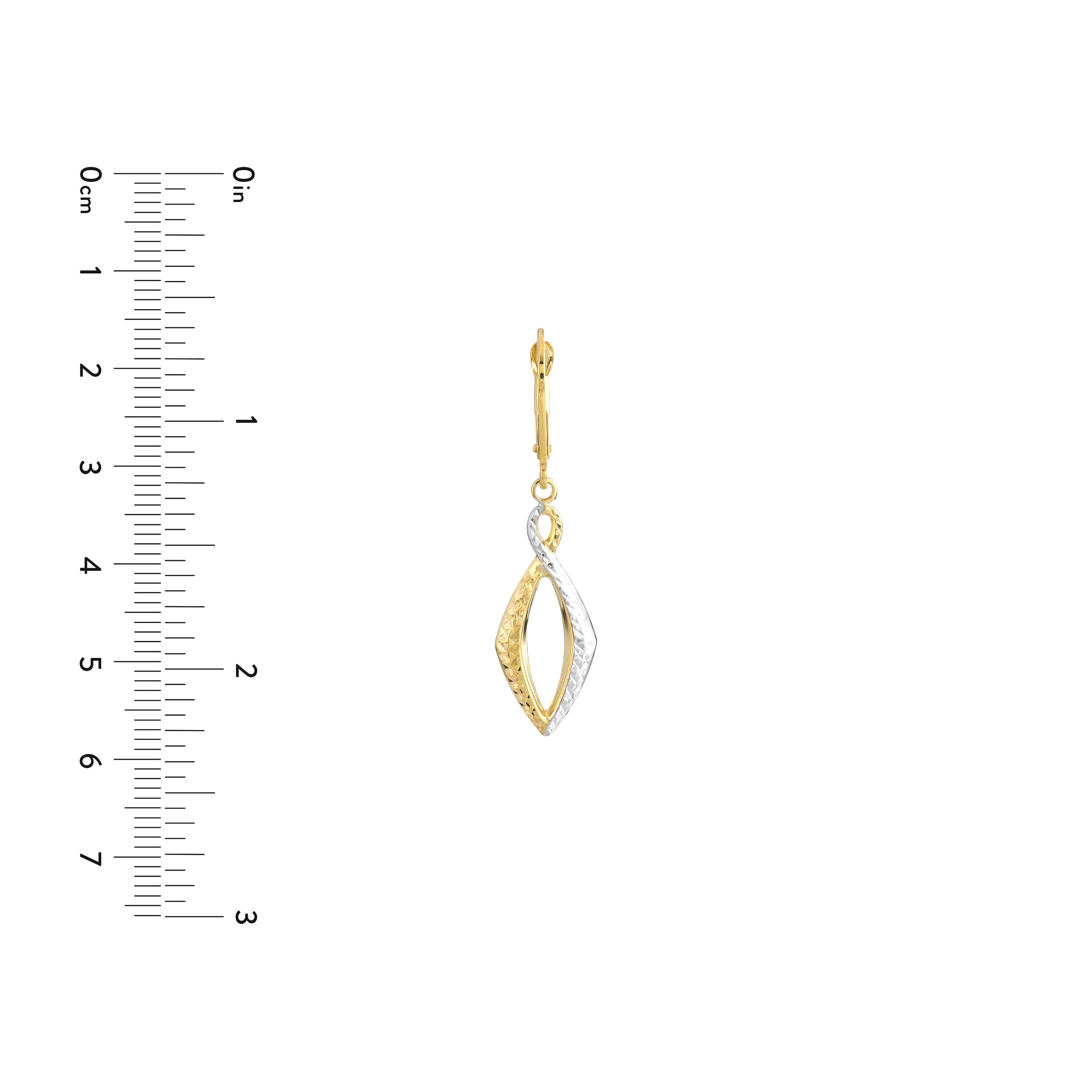 DIAMOND-CUT MARQUISE DROP DROP EARRINGS | 10K TWO-TONE GOLD | TM020966-10YB - Brownlee Jewelers