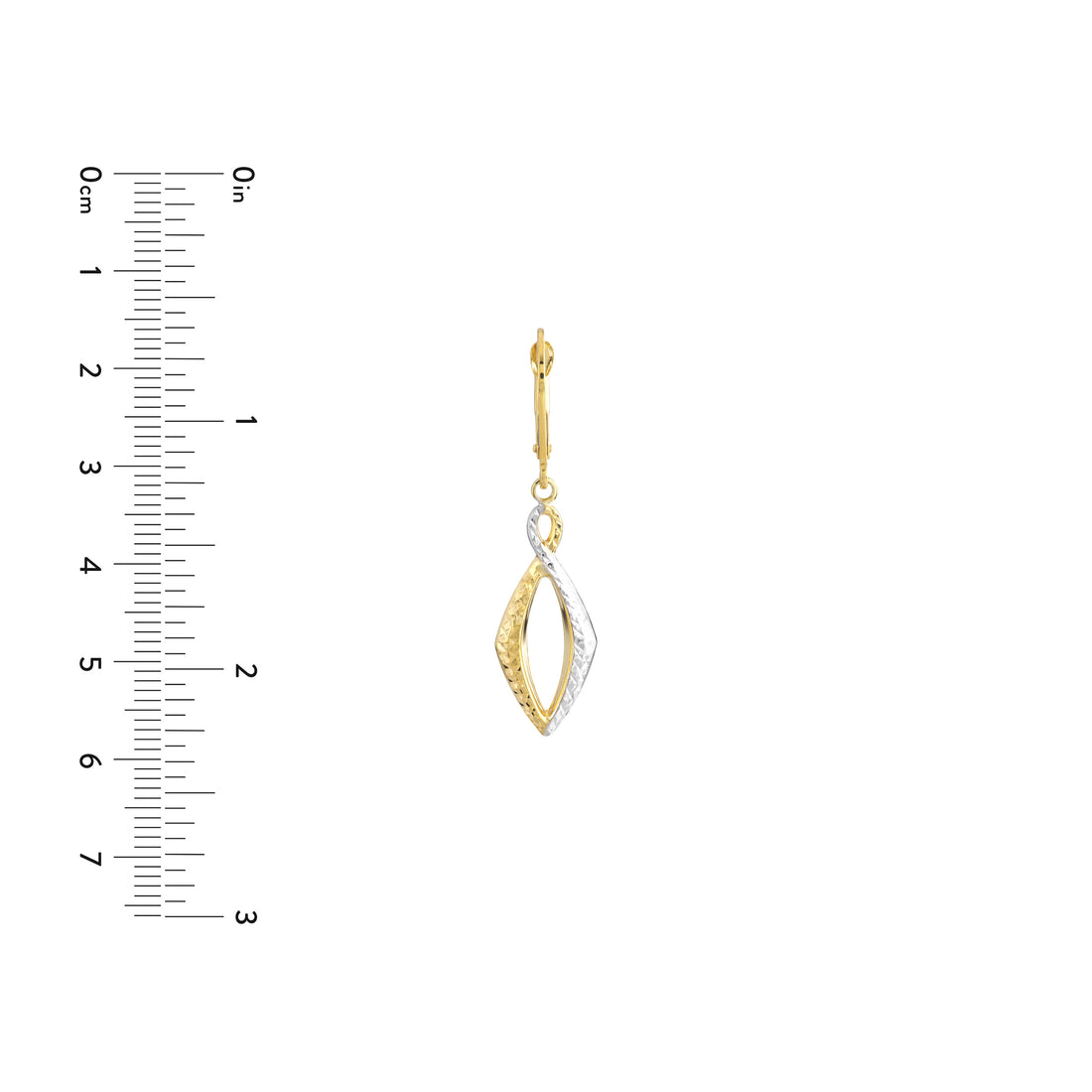DIAMOND-CUT MARQUISE DROP DROP EARRINGS | 10K TWO-TONE GOLD | TM020966-10YB - Brownlee Jewelers