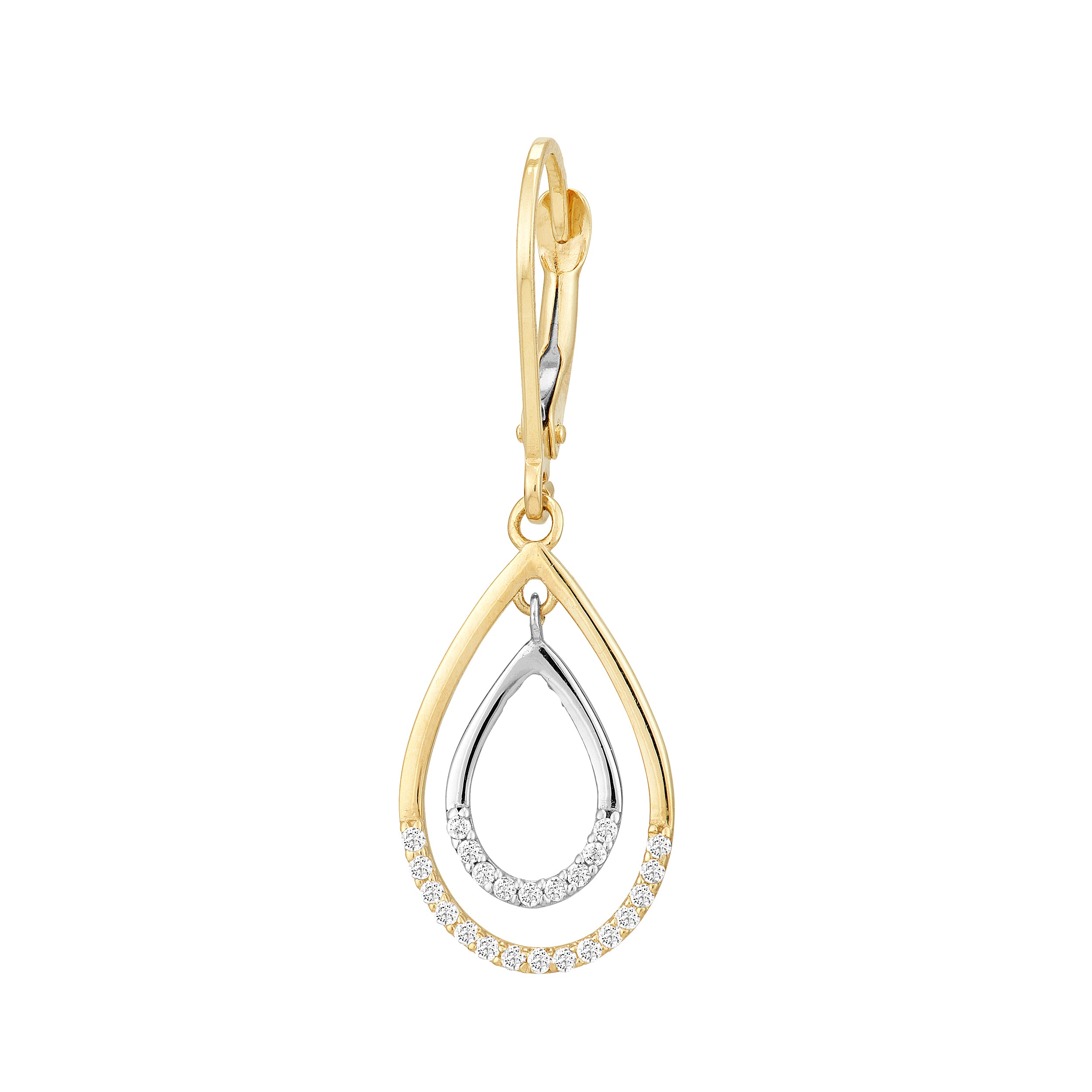 DROP CUBIC ZIRCONIA DROP EARRINGS | 10K TWO-TONE GOLD | TM020972-10YB - Brownlee Jewelers