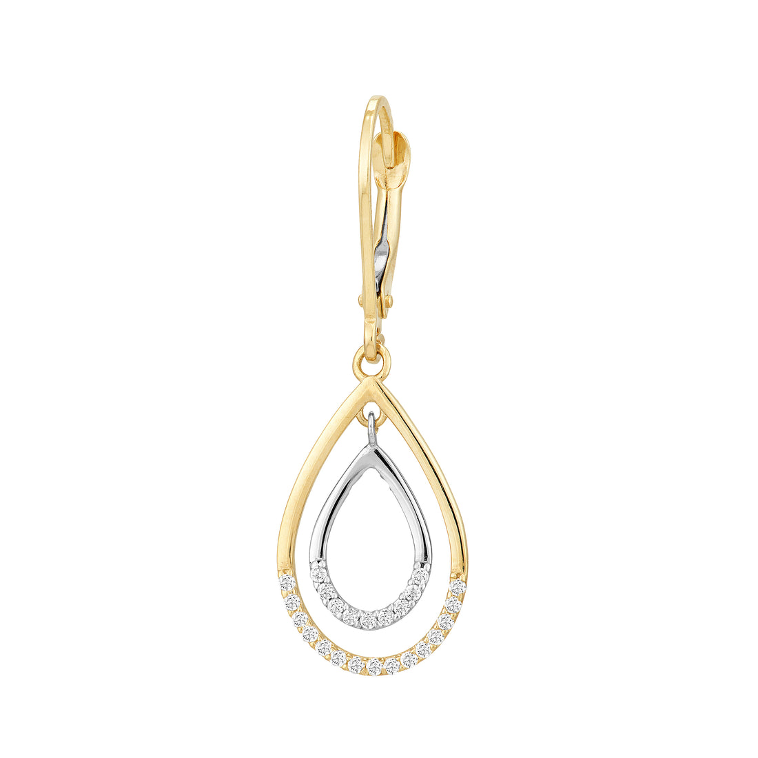 DROP CUBIC ZIRCONIA DROP EARRINGS | 10K TWO-TONE GOLD | TM020972-10YB - Brownlee Jewelers