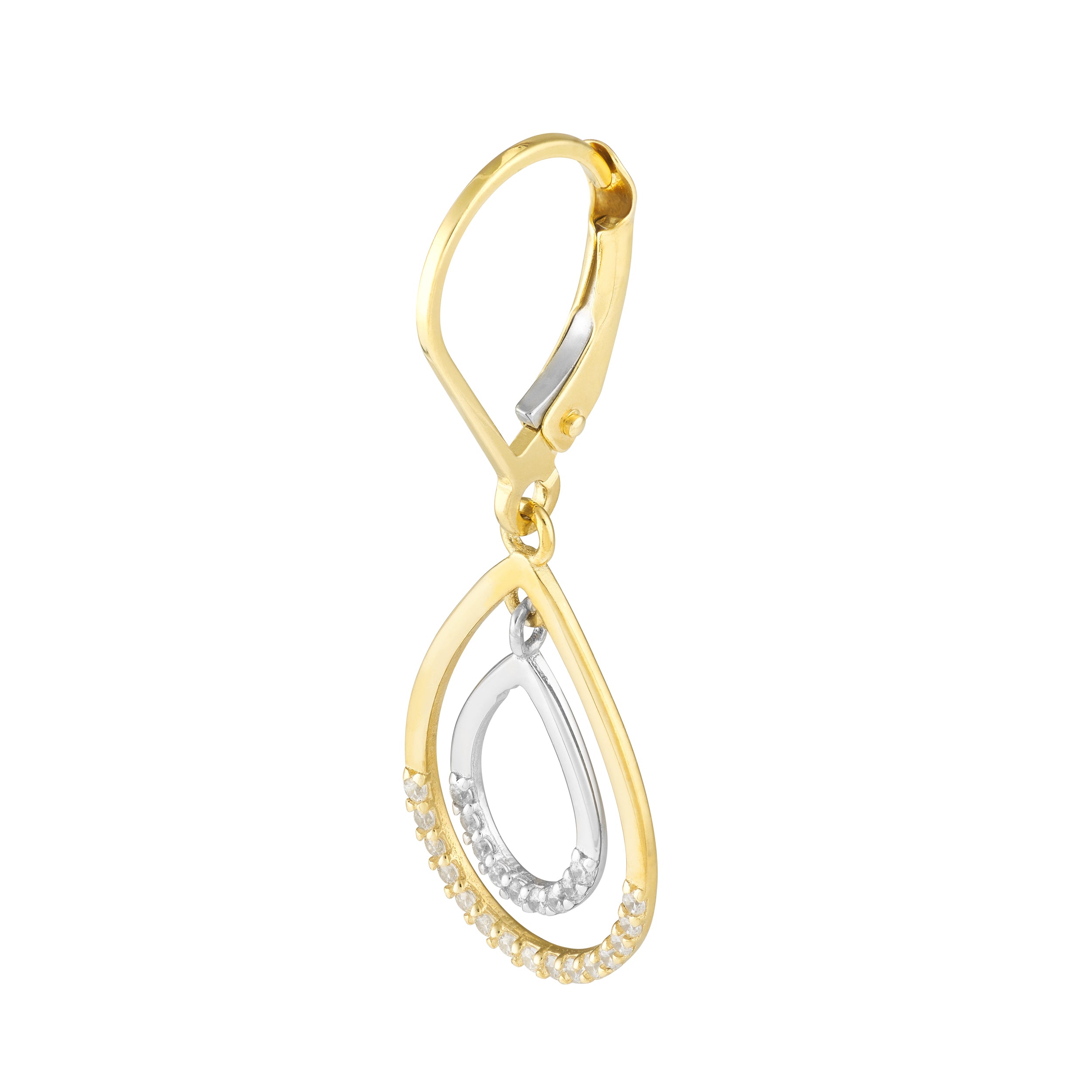 DROP CUBIC ZIRCONIA DROP EARRINGS | 10K TWO-TONE GOLD | TM020972-10YB - Brownlee Jewelers
