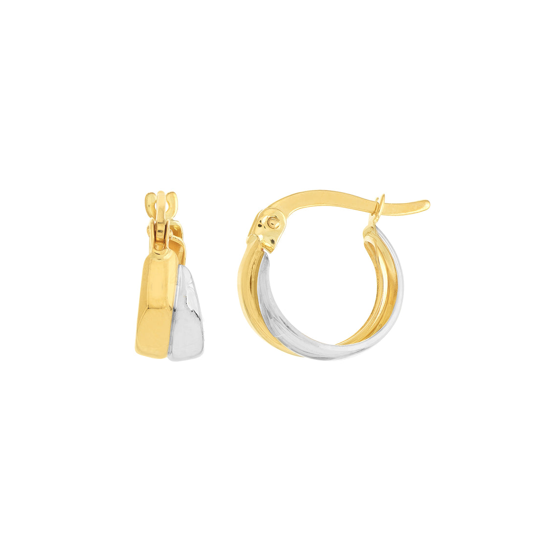 SMALL HOOP EARRINGS | 10K TWO-TONE GOLD | TM021602-10YB - Brownlee Jewelers