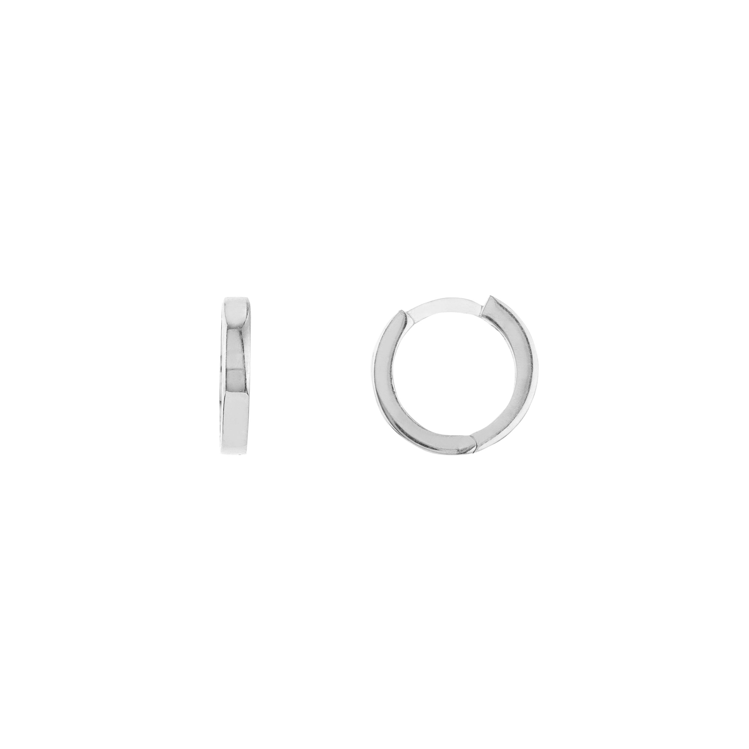 10.7MM SQUARE HUGGIE EARRINGS | 14K WHITE GOLD | TM022352-14B - Brownlee Jewelers