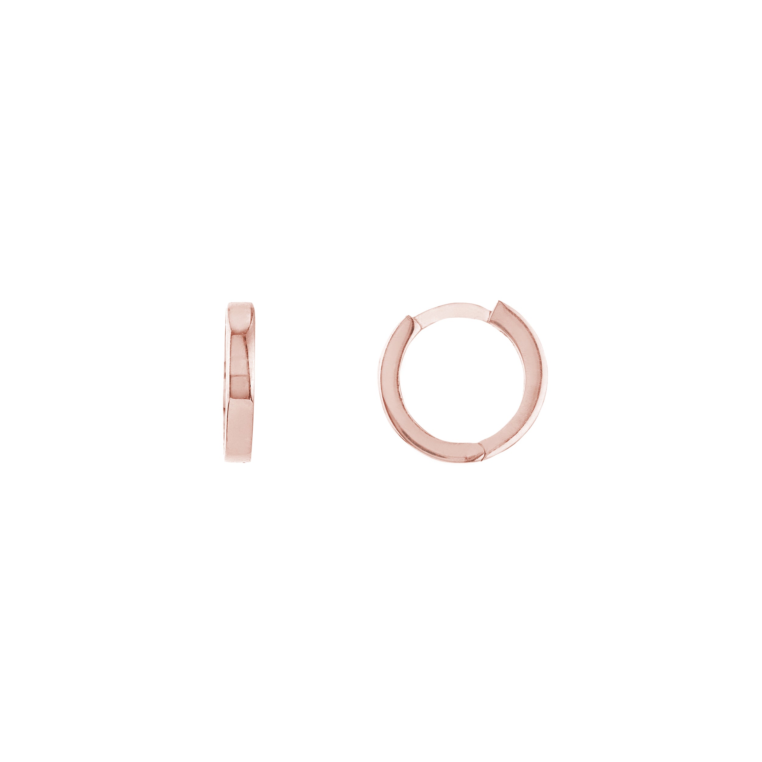 10.7MM SQUARE ROUND HOOP EARRINGS | 14K ROSE GOLD | TM022352-14K - Brownlee Jewelers