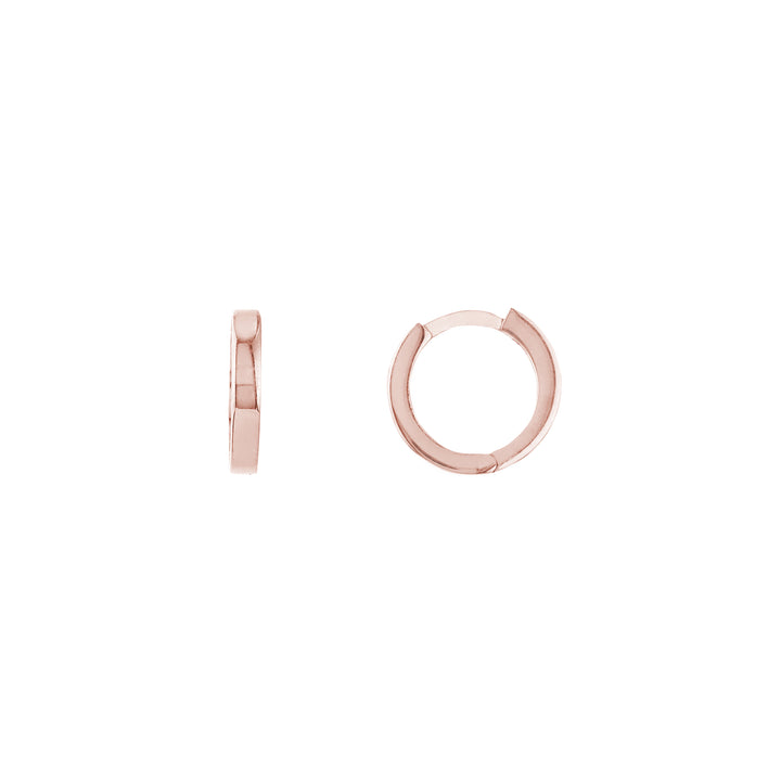 10.7MM SQUARE ROUND HOOP EARRINGS | 14K ROSE GOLD | TM022352-14K - Brownlee Jewelers