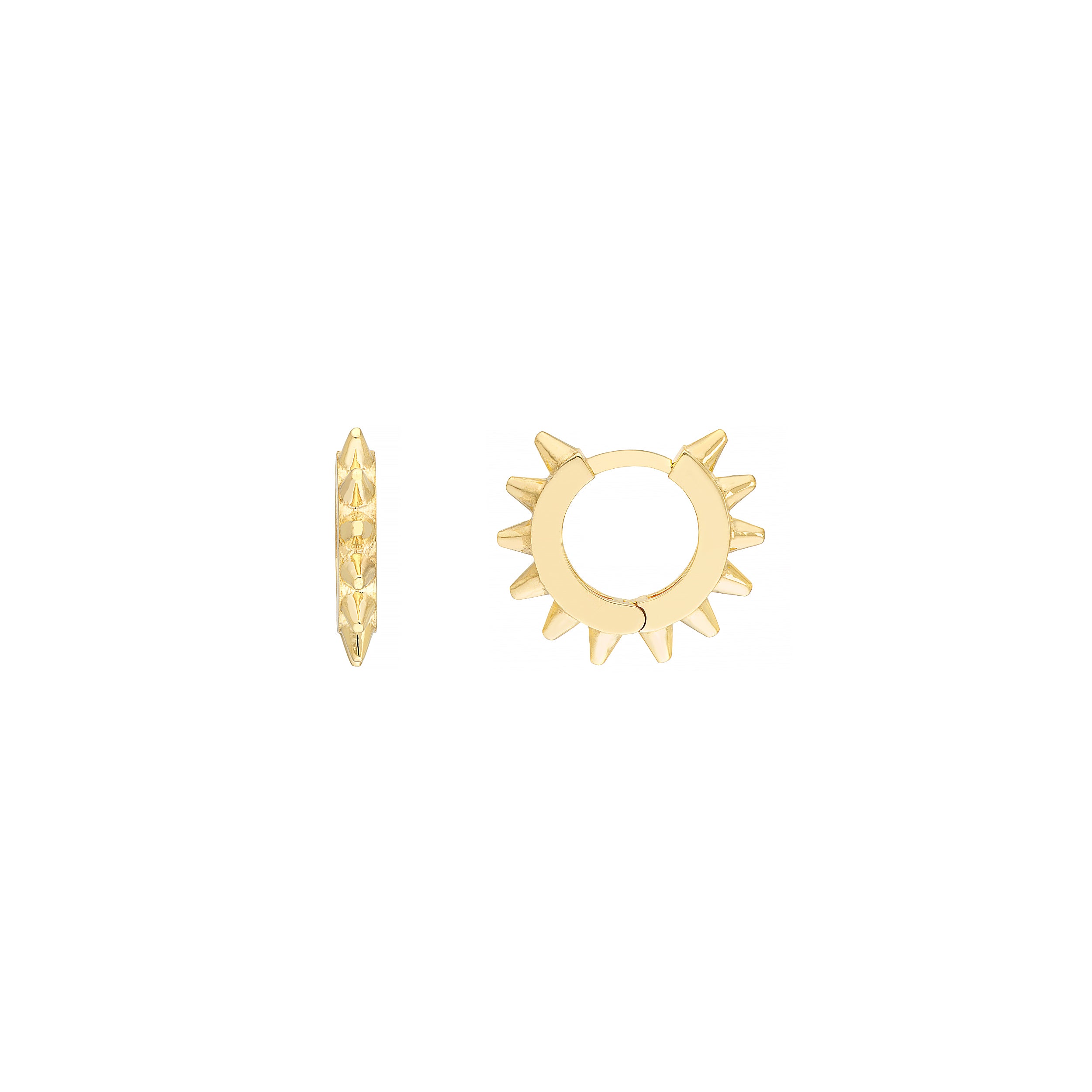 10MM SPIKE HUGGIE EARRINGS | 14K YELLOW GOLD | TM022356-14Y - Brownlee Jewelers