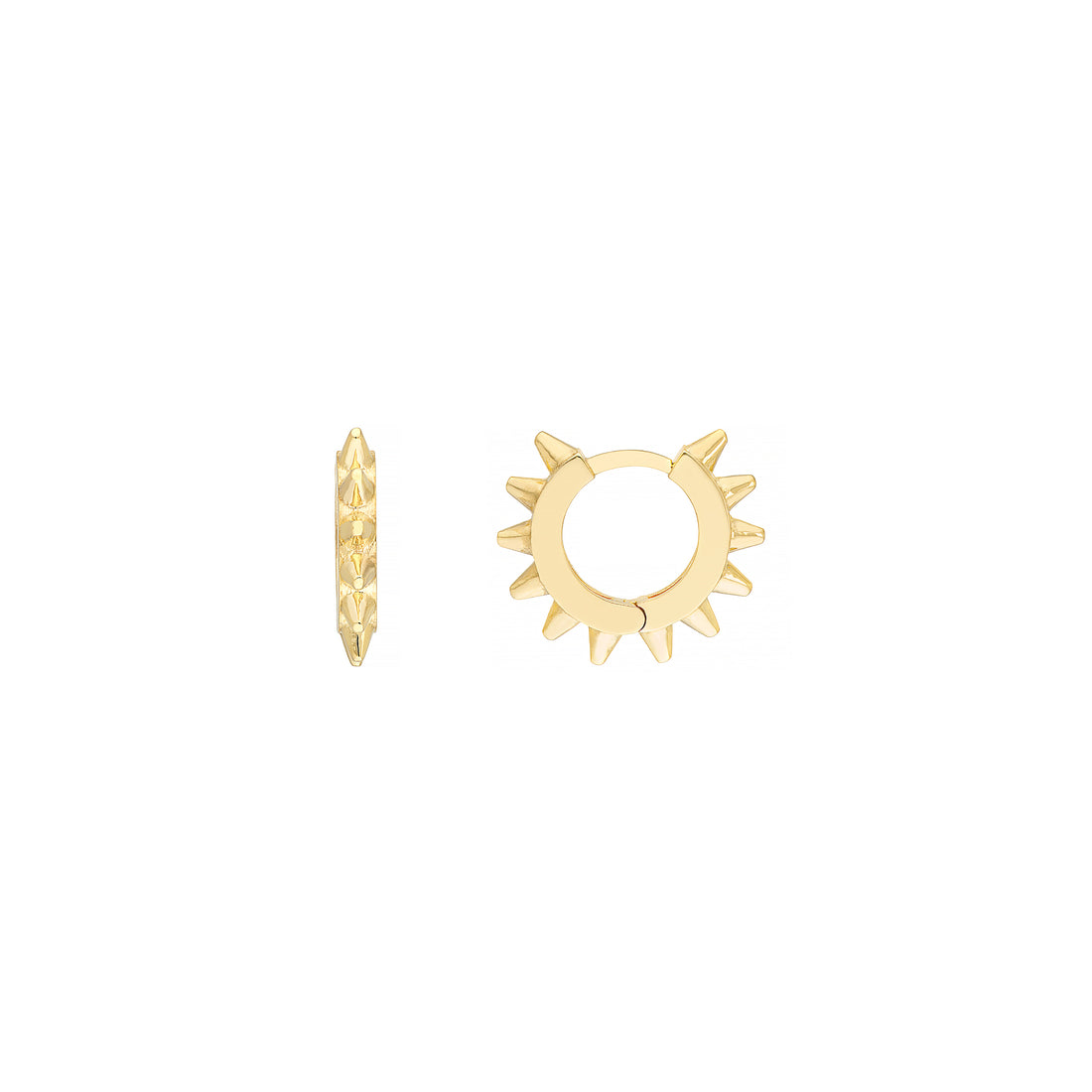 10MM SPIKE HUGGIE EARRINGS | 14K YELLOW GOLD | TM022356-14Y - Brownlee Jewelers