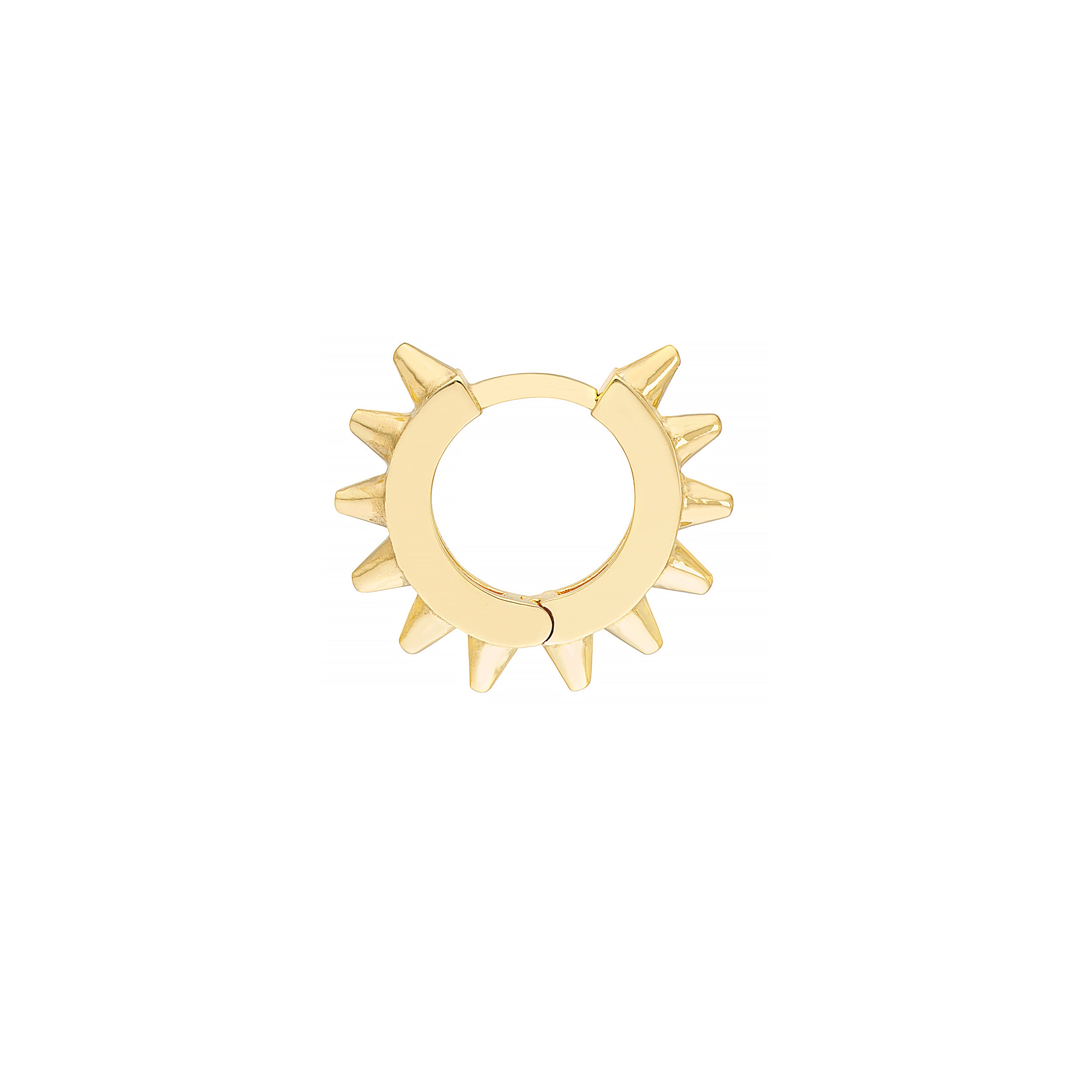 10MM SPIKE HUGGIE EARRINGS | 14K YELLOW GOLD | TM022356-14Y - Brownlee Jewelers