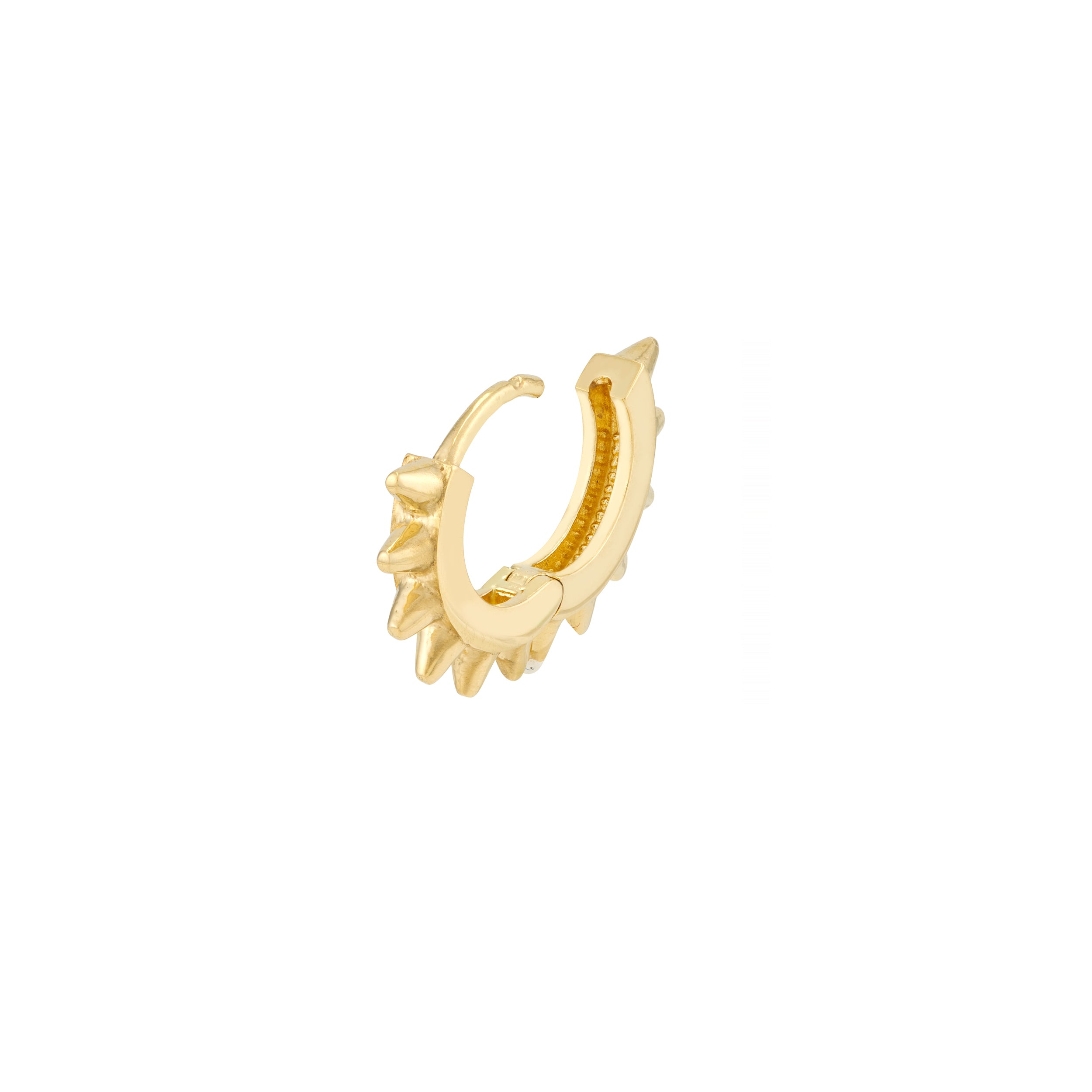 10MM SPIKE HUGGIE EARRINGS | 14K YELLOW GOLD | TM022356-14Y - Brownlee Jewelers