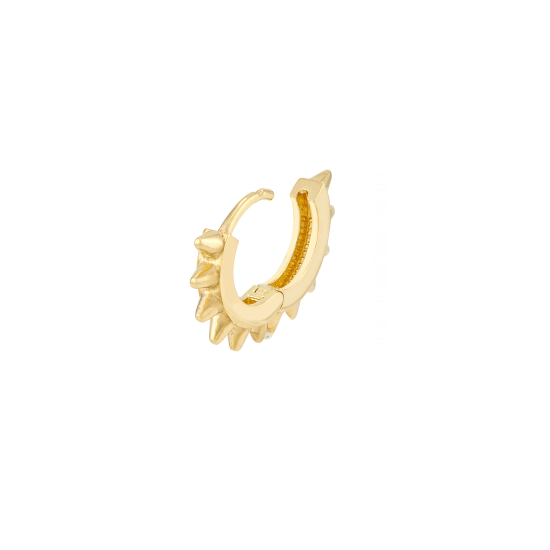 10MM SPIKE HUGGIE EARRINGS | 14K YELLOW GOLD | TM022356-14Y - Brownlee Jewelers