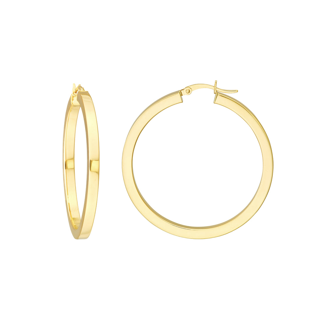 3MM X 40MM SQUARE HOOP EARRINGS | 14K YELLOW GOLD | TM022364-14Y - Brownlee Jewelers