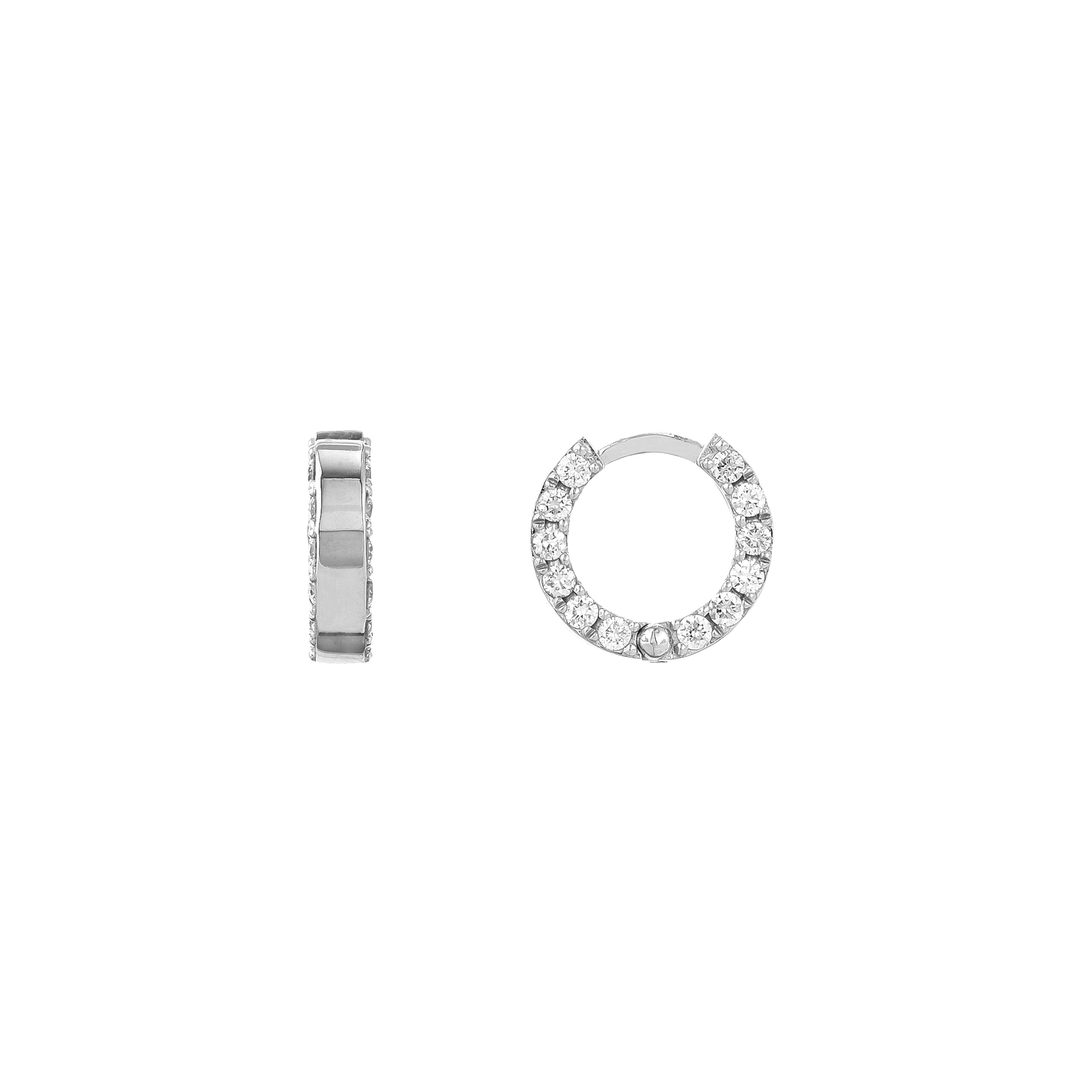 10MM HUGGIE EARRINGS | 14K WHITE GOLD | TM022369-14B - Brownlee Jewelers