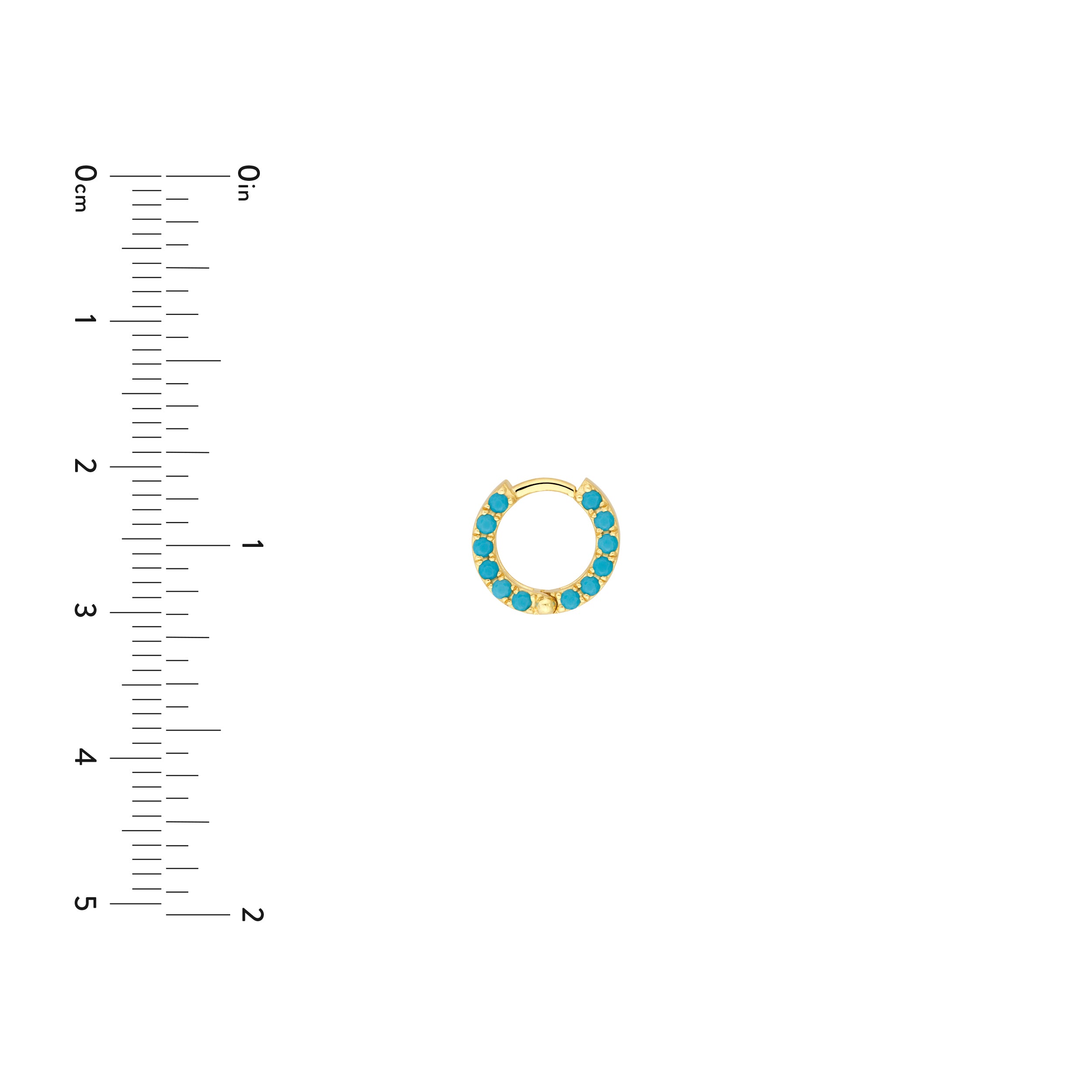 10MM TURQUOISE HUGGIE EARRINGS | 14K YELLOW GOLD | TM022371-14Y - Brownlee Jewelers