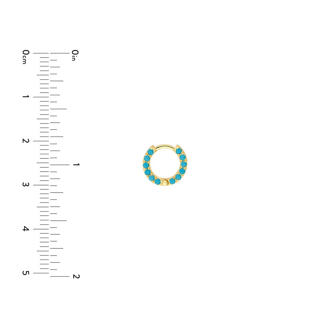 10MM TURQUOISE HUGGIE EARRINGS | 14K YELLOW GOLD | TM022371-14Y - Brownlee Jewelers