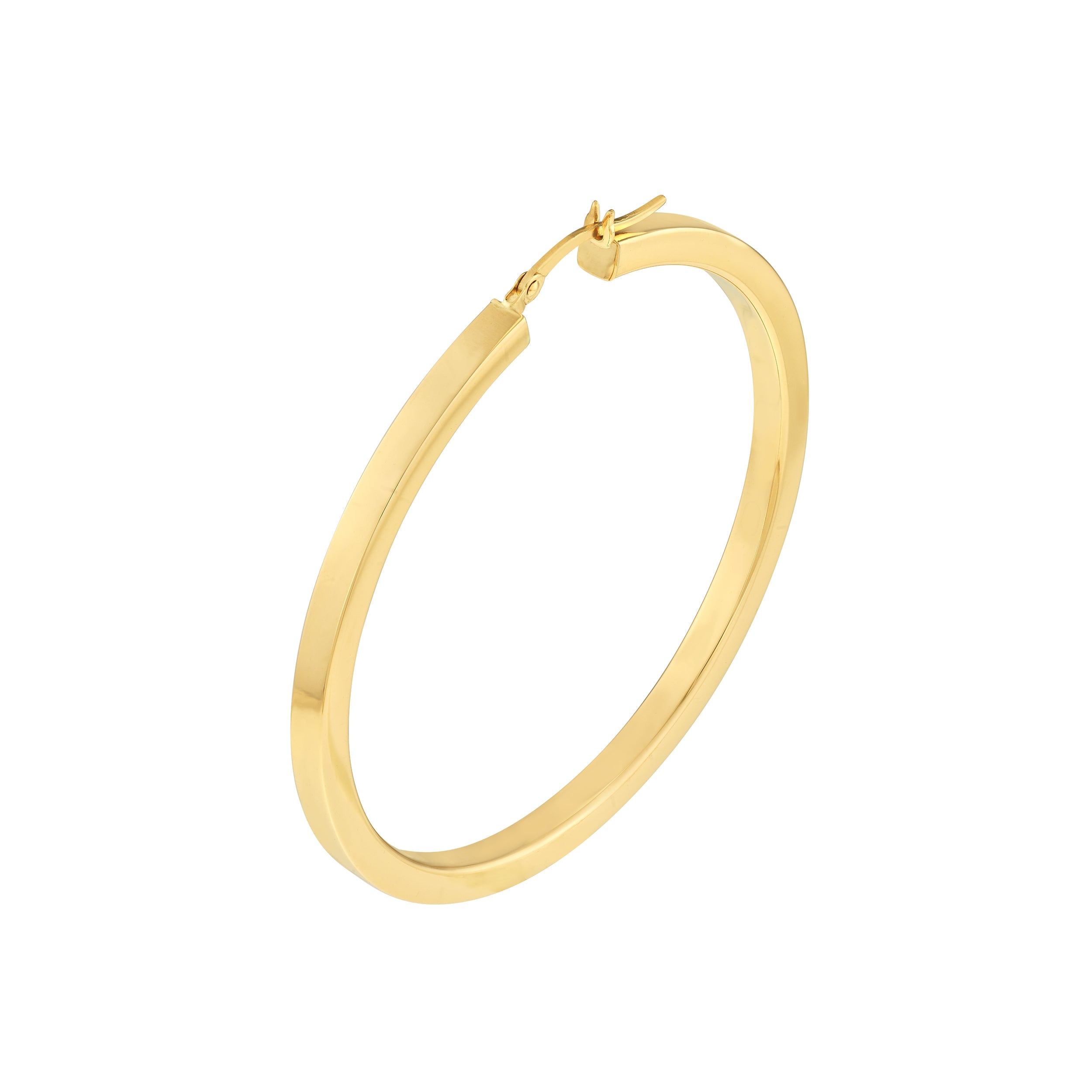 3MM X 50MM SQUARE ROUND HOOP EARRINGS | 14K YELLOW GOLD | TM022374-14Y - Brownlee Jewelers