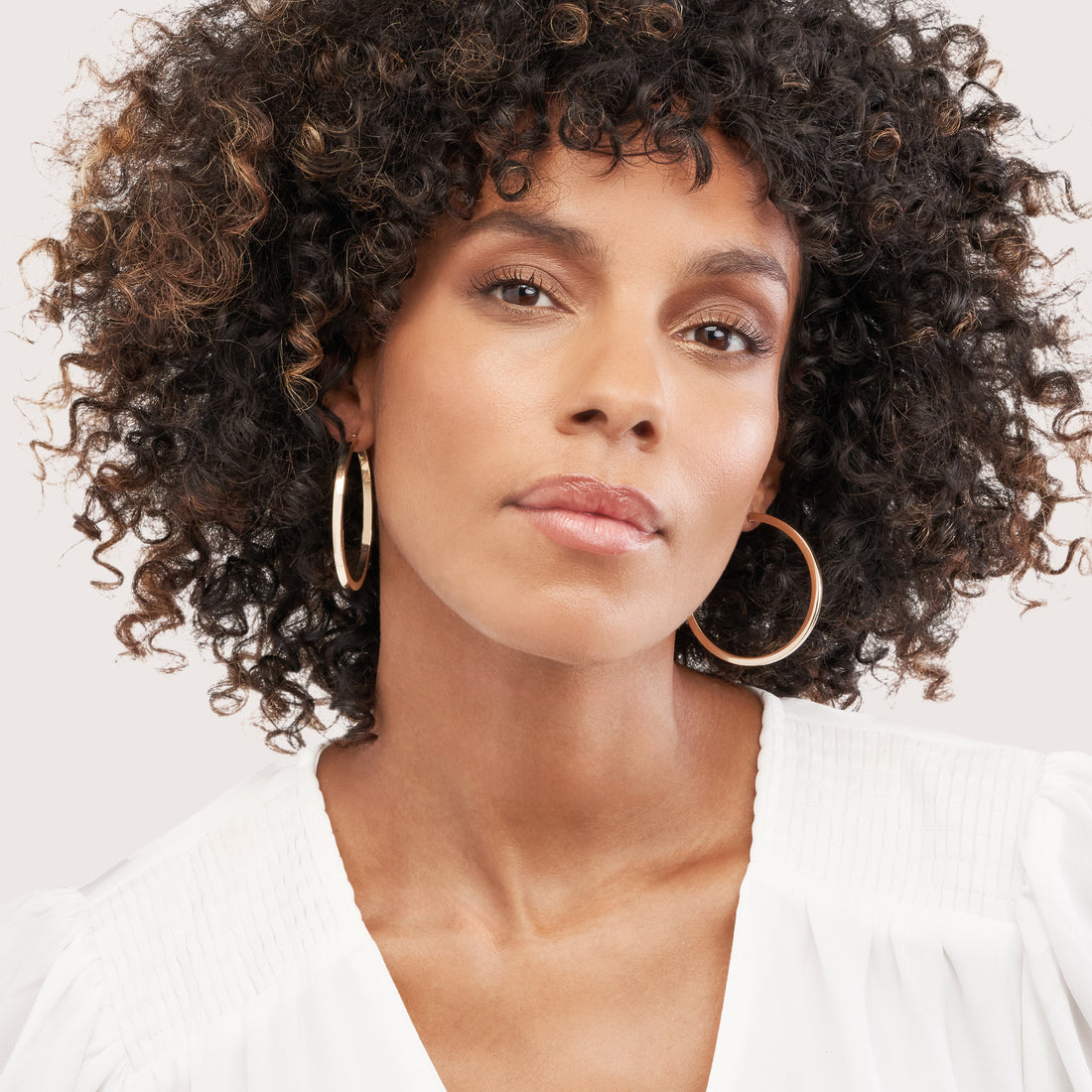 3MM X 50MM SQUARE ROUND HOOP EARRINGS | 14K YELLOW GOLD | TM022374-14Y - Brownlee Jewelers