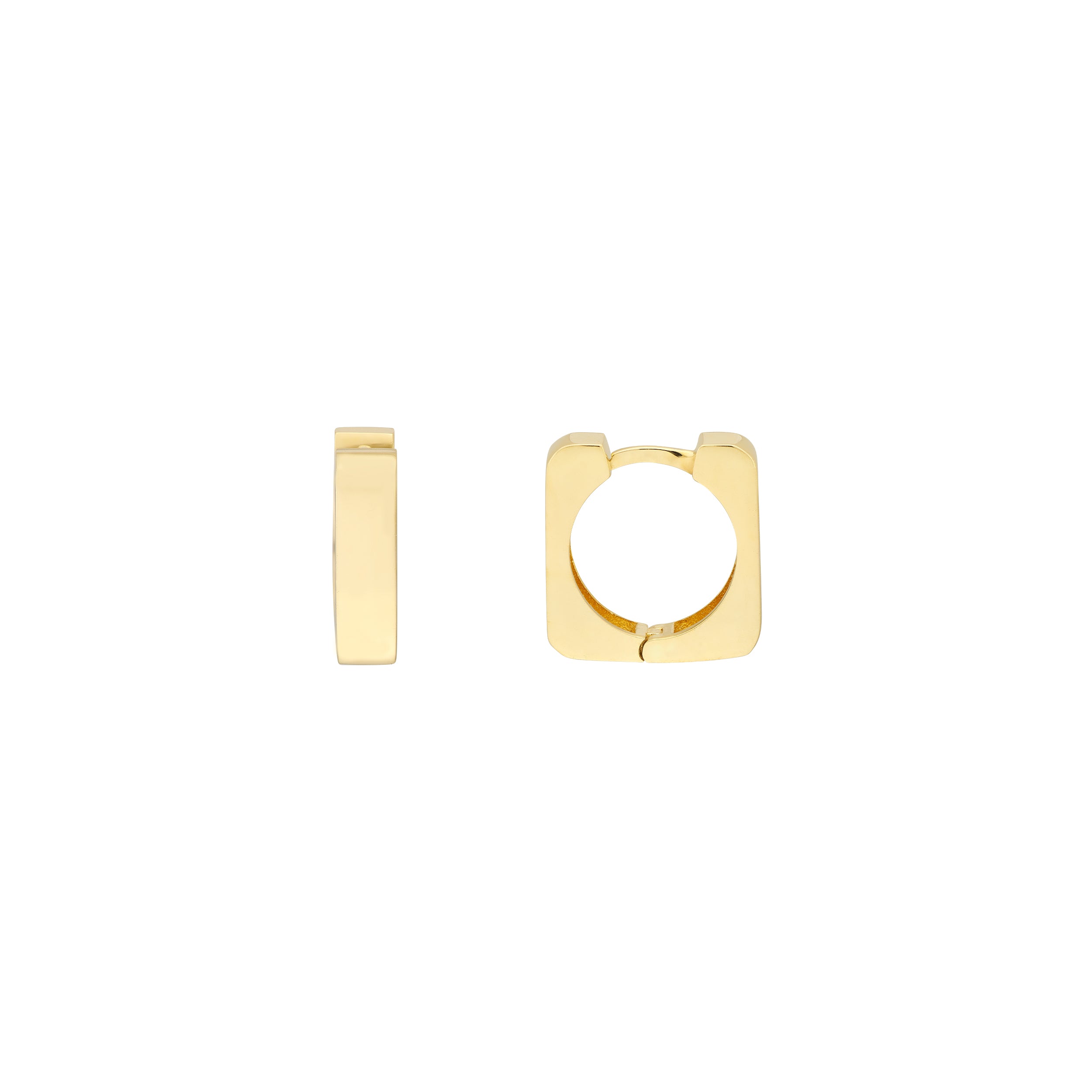 12.3MM SQUARE HUGGIE EARRINGS | 14K YELLOW GOLD | TM022643-14Y - Brownlee Jewelers
