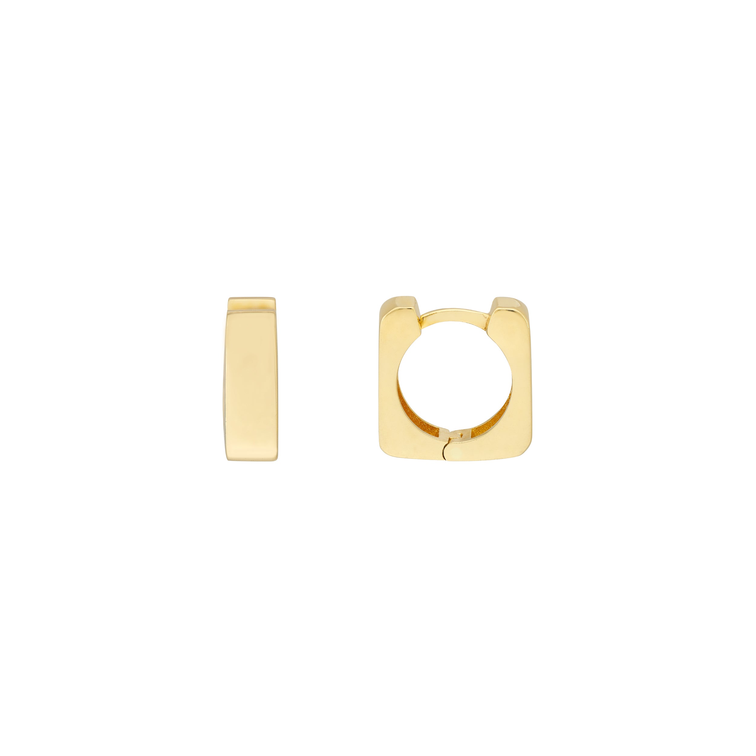 10.5MM SQUARE HUGGIE EARRINGS | 14K YELLOW GOLD | TM022650-14Y - Brownlee Jewelers