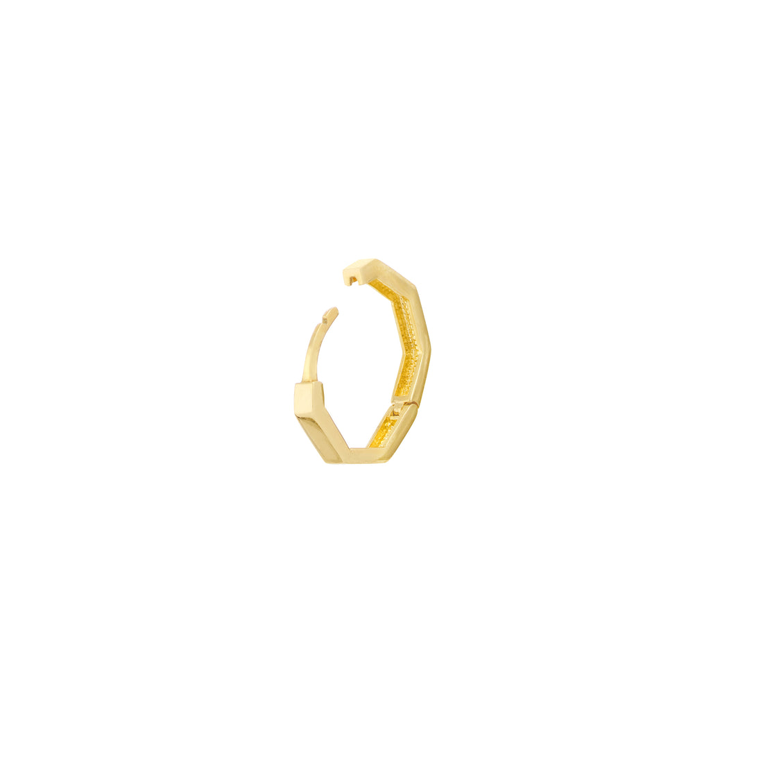 HEXAGON HUGGIE EARRINGS | 14K YELLOW GOLD | TM022655-14Y - Brownlee Jewelers