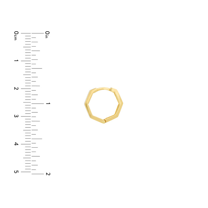 HEXAGON HUGGIE EARRINGS | 14K YELLOW GOLD | TM022655-14Y - Brownlee Jewelers