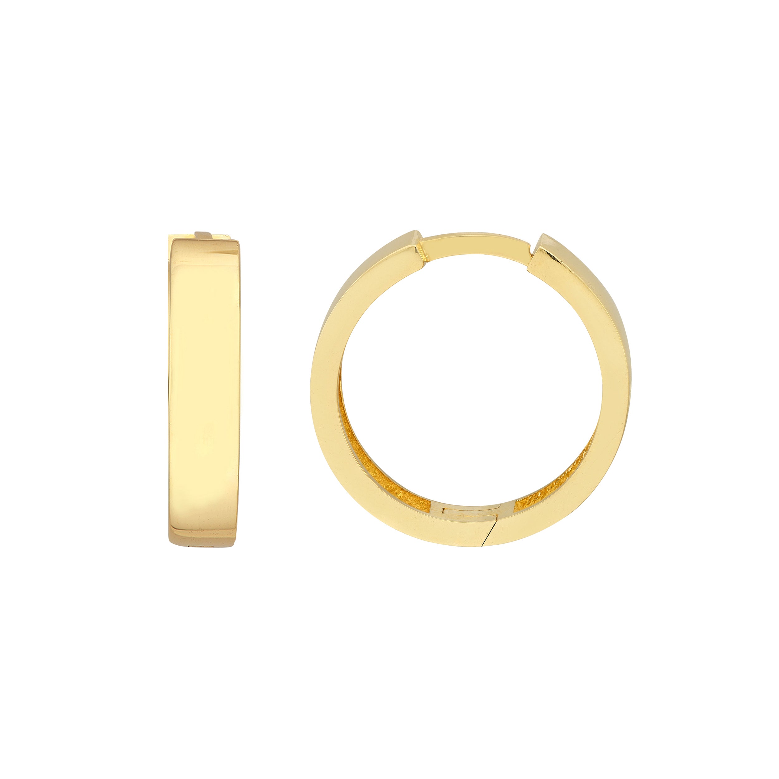 3.45MM X 15.5MM ROUND HUGGIE EARRINGS | 14K YELLOW GOLD | TM022707-14Y - Brownlee Jewelers