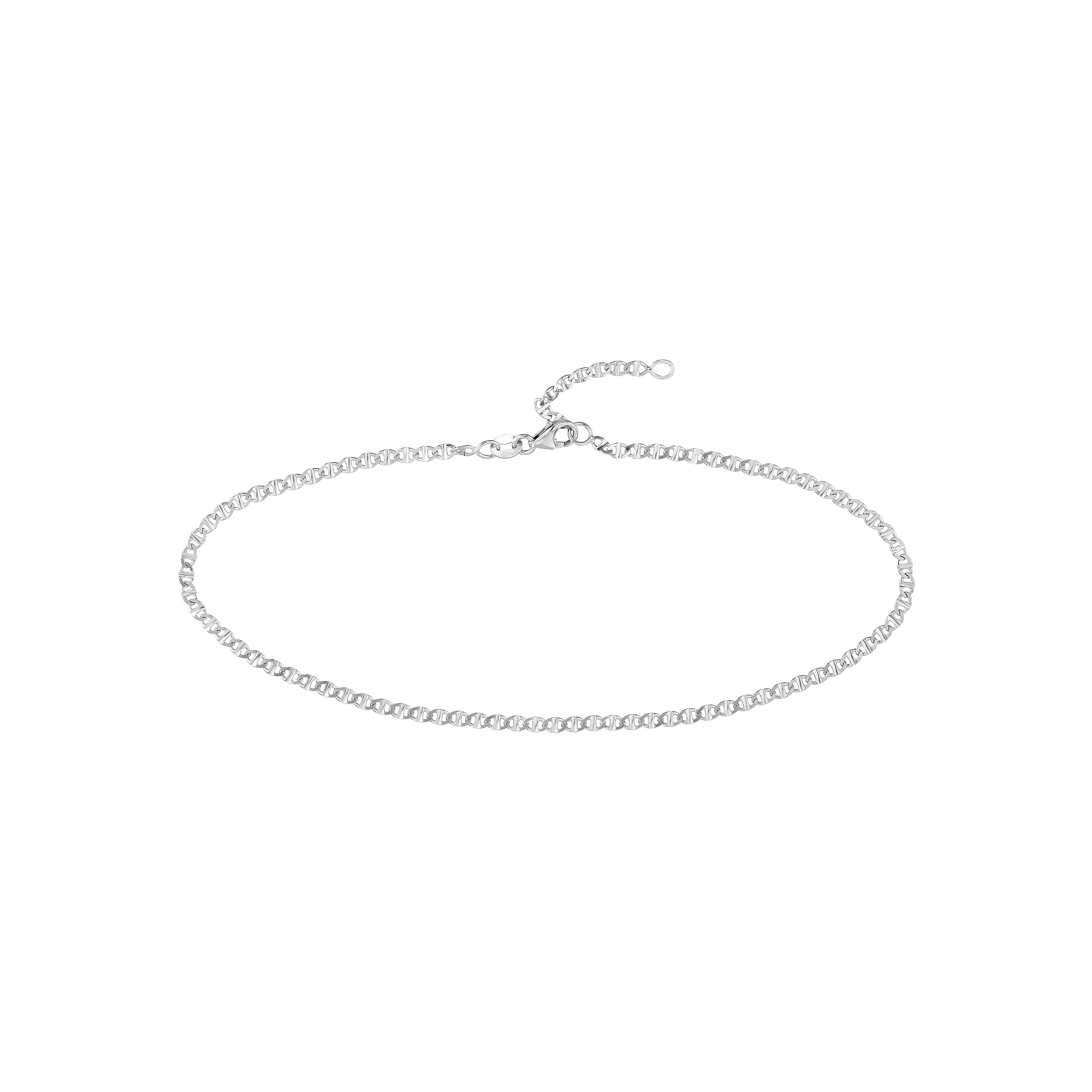10" 2.2MM ADJUSTABLE MARINER CHAIN ANKLET | 14K WHITE GOLD | TM022783-14B - Brownlee Jewelers