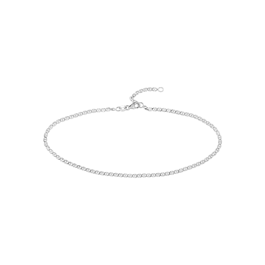 10" 2.2MM ADJUSTABLE MARINER CHAIN ANKLET | 14K WHITE GOLD | TM022783-14B - Brownlee Jewelers