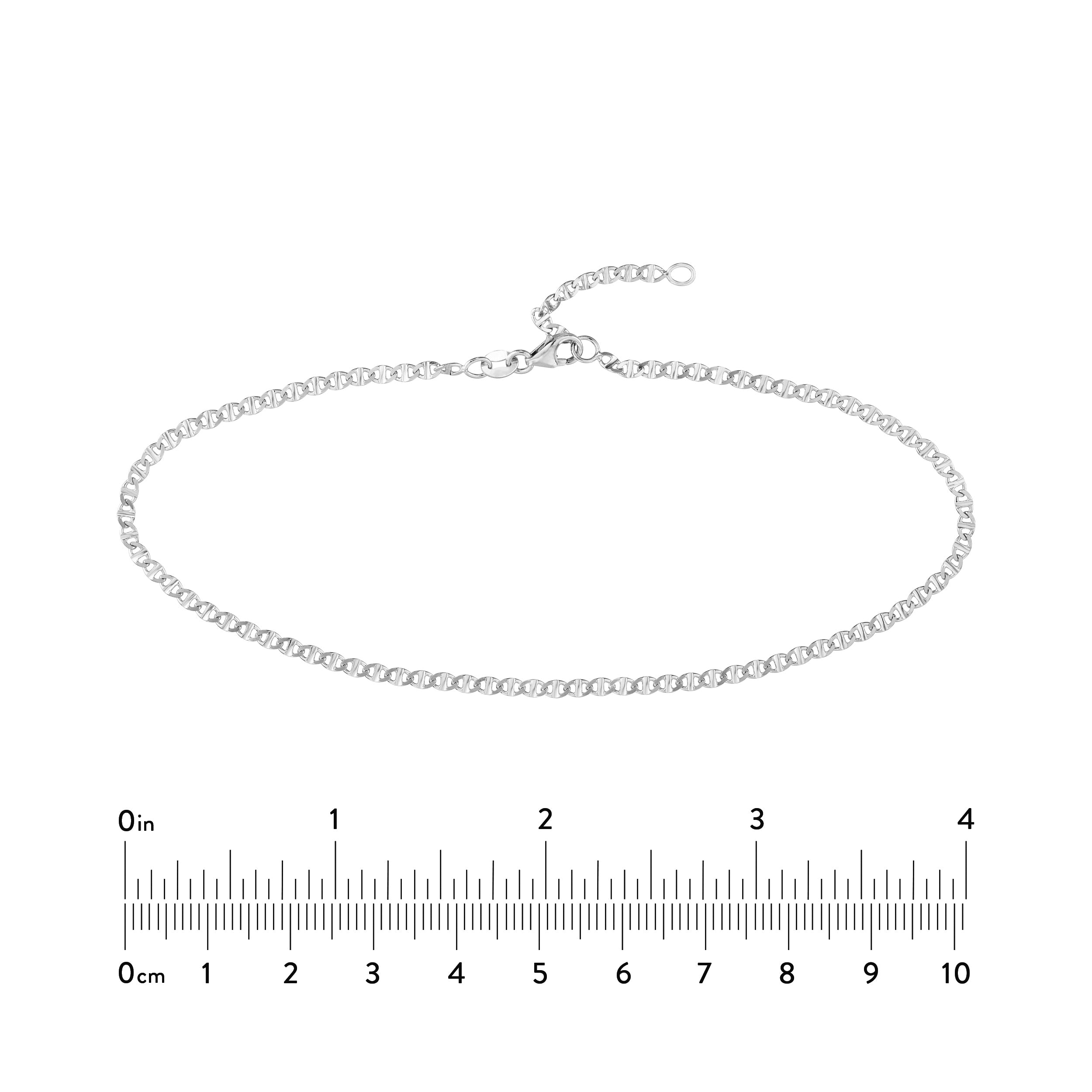 10" 2.2MM ADJUSTABLE MARINER CHAIN ANKLET | 14K WHITE GOLD | TM022783-14B - Brownlee Jewelers