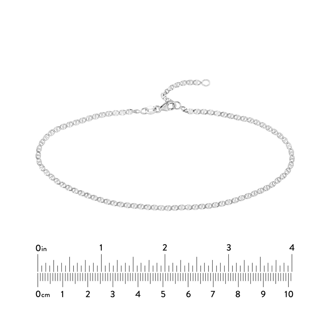 10" 2.2MM ADJUSTABLE MARINER CHAIN ANKLET | 14K WHITE GOLD | TM022783-14B - Brownlee Jewelers