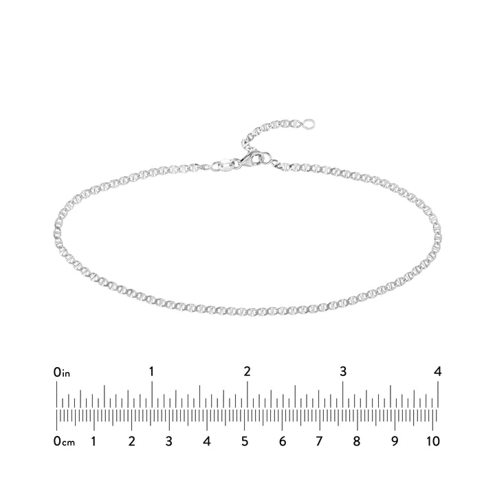 10" 2.2MM ADJUSTABLE MARINER CHAIN ANKLET | 14K WHITE GOLD | TM022783-14B - Brownlee Jewelers
