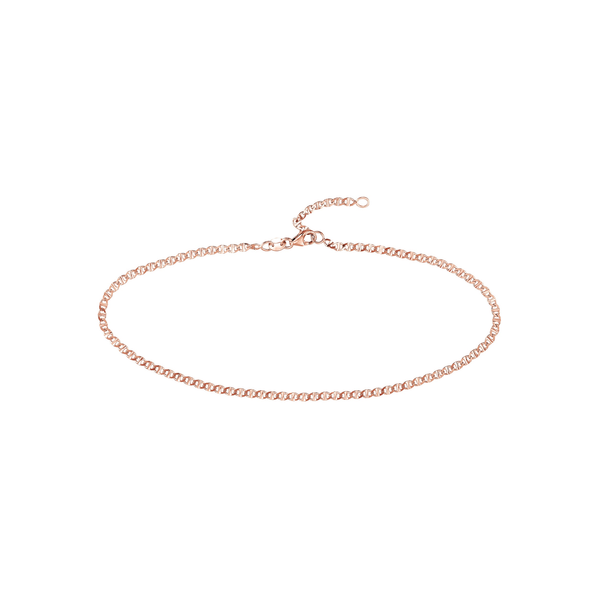 10" 2.2MM ADJUSTABLE MARINER CHAIN ANKLET | 14K ROSE GOLD | TM022783-14K - Brownlee Jewelers