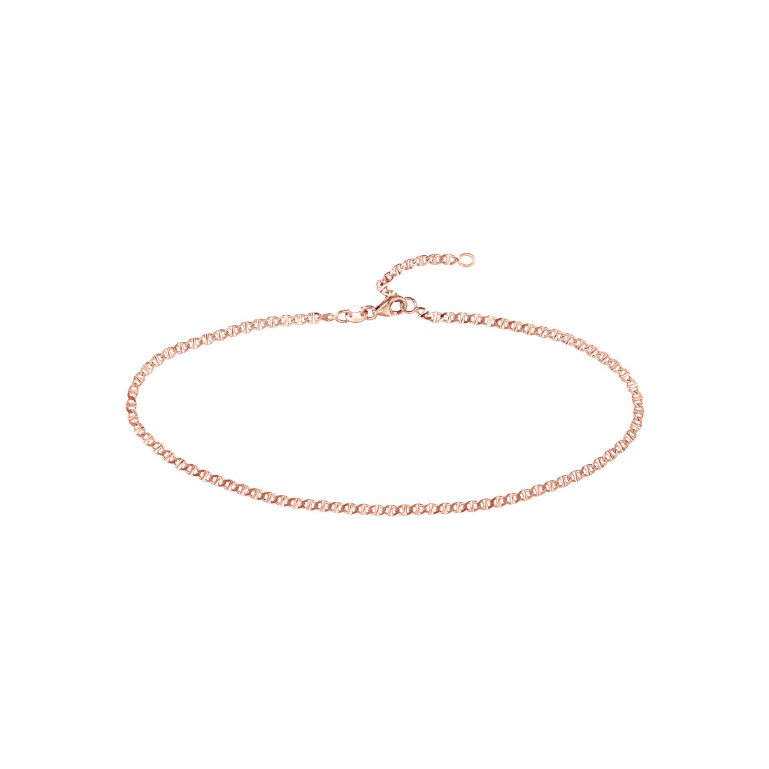 10" 2.2MM ADJUSTABLE MARINER CHAIN ANKLET | 14K ROSE GOLD | TM022783-14K - Brownlee Jewelers