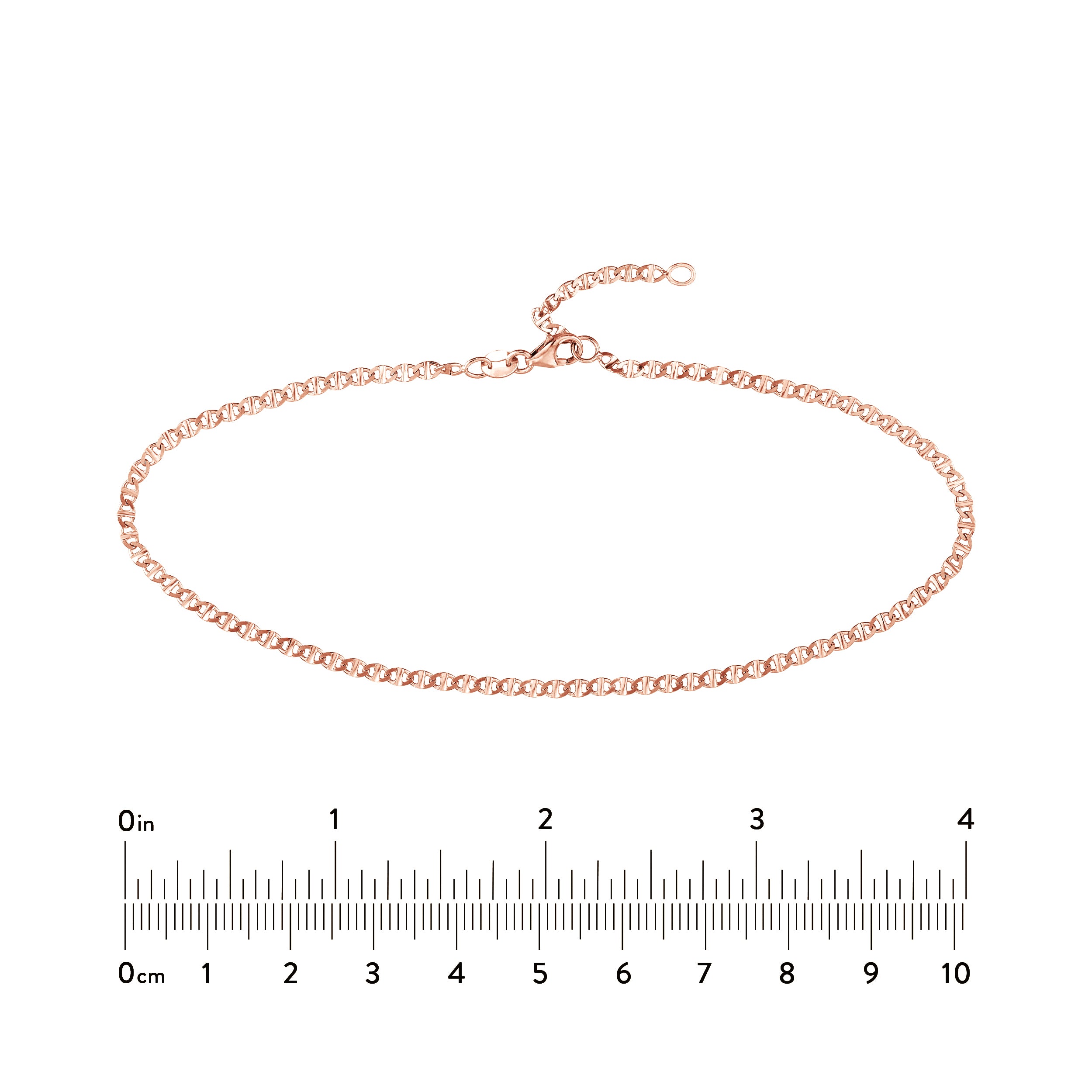 10" 2.2MM ADJUSTABLE MARINER CHAIN ANKLET | 14K ROSE GOLD | TM022783-14K - Brownlee Jewelers