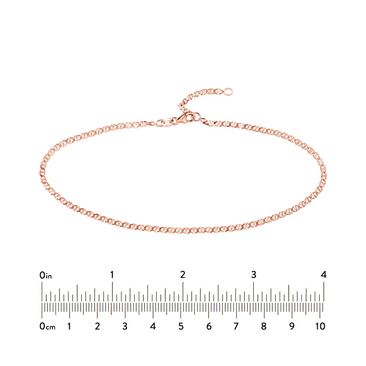 10" 2.2MM ADJUSTABLE MARINER CHAIN ANKLET | 14K ROSE GOLD | TM022783-14K - Brownlee Jewelers