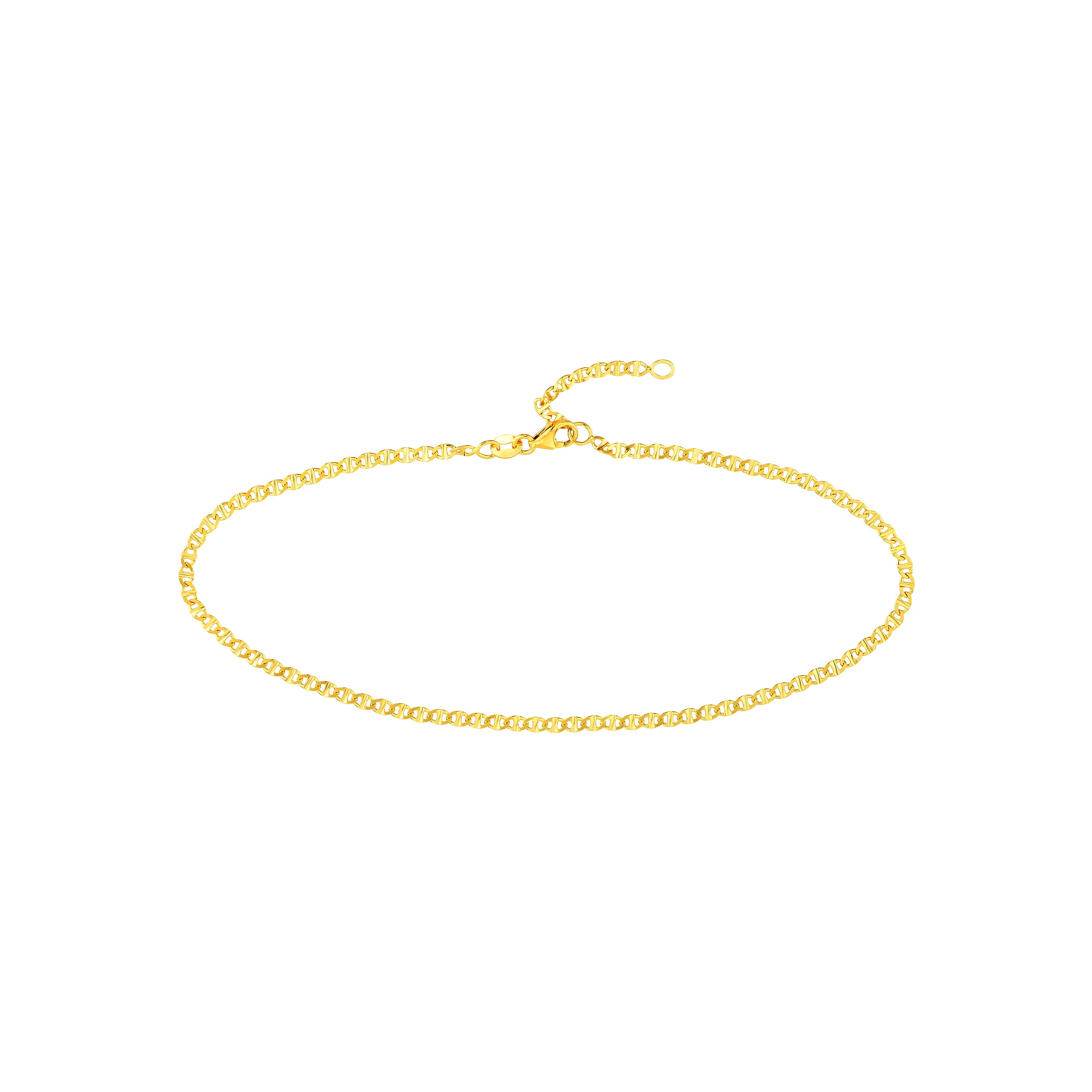 10" 2.2MM ADJUSTABLE MARINER CHAIN ANKLET | 14K YELLOW GOLD | TM022783-14Y - Brownlee Jewelers
