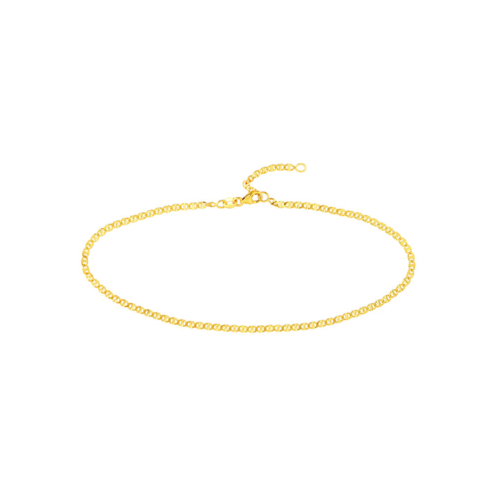 10" 2.2MM ADJUSTABLE MARINER CHAIN ANKLET | 14K YELLOW GOLD | TM022783-14Y - Brownlee Jewelers