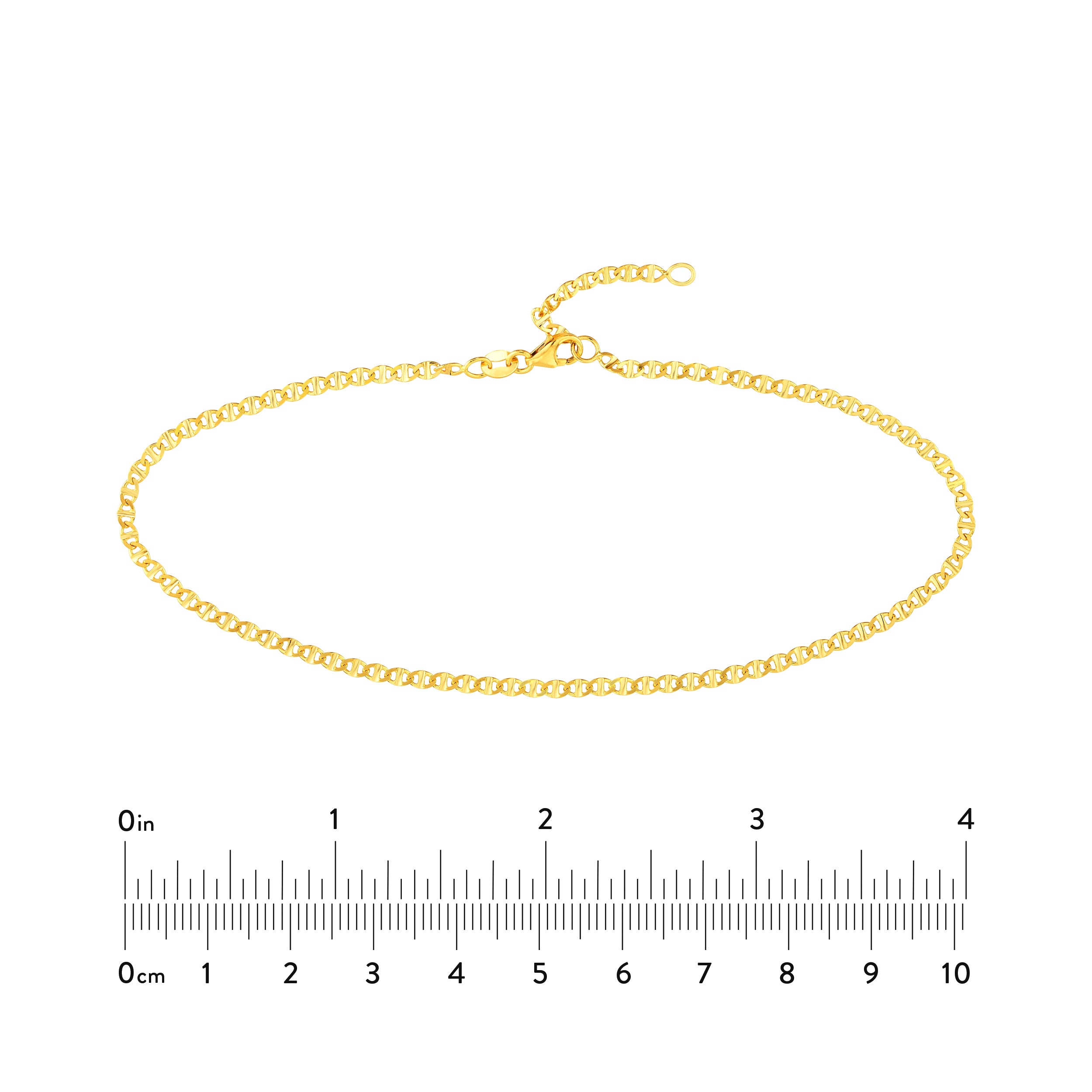 10" 2.2MM ADJUSTABLE MARINER CHAIN ANKLET | 14K YELLOW GOLD | TM022783-14Y - Brownlee Jewelers