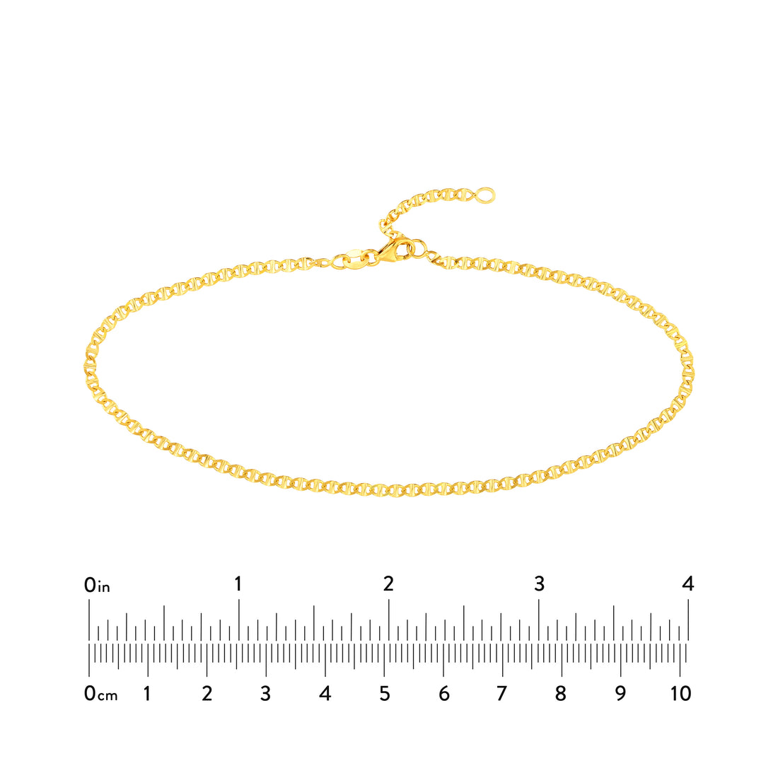 10" 2.2MM ADJUSTABLE MARINER CHAIN ANKLET | 14K YELLOW GOLD | TM022783-14Y - Brownlee Jewelers