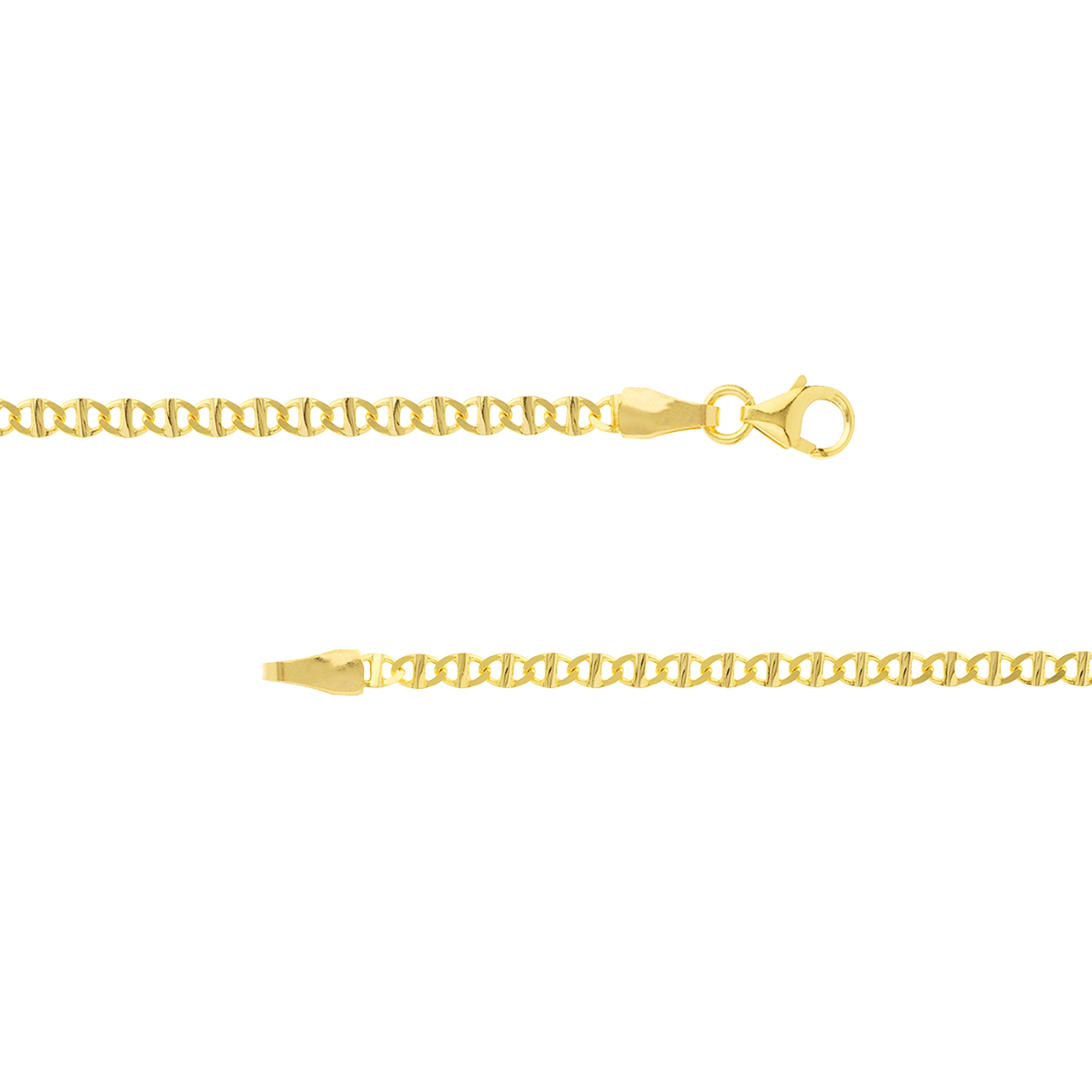 18" 2.2MM FLAT MARINER CHAIN NECKLACE | 14K YELLOW GOLD | TM022784-14Y - Brownlee Jewelers