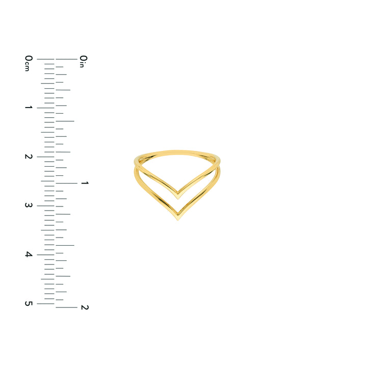 DOUBLE CHEVRON RING SIZE 7 | 14K YELLOW GOLD | TM022898-14Y - Brownlee Jewelers