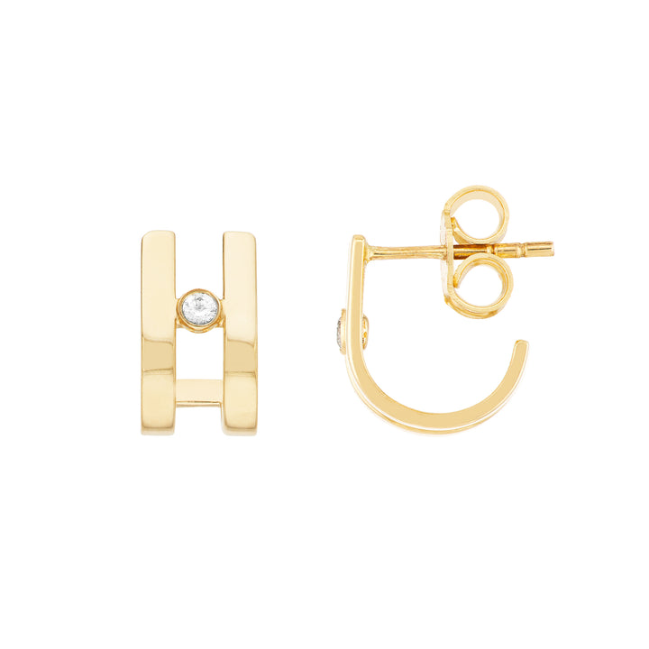 DIAMOND HUGGIE EARRINGS | 14K YELLOW GOLD | TM023023-14Y - Brownlee Jewelers