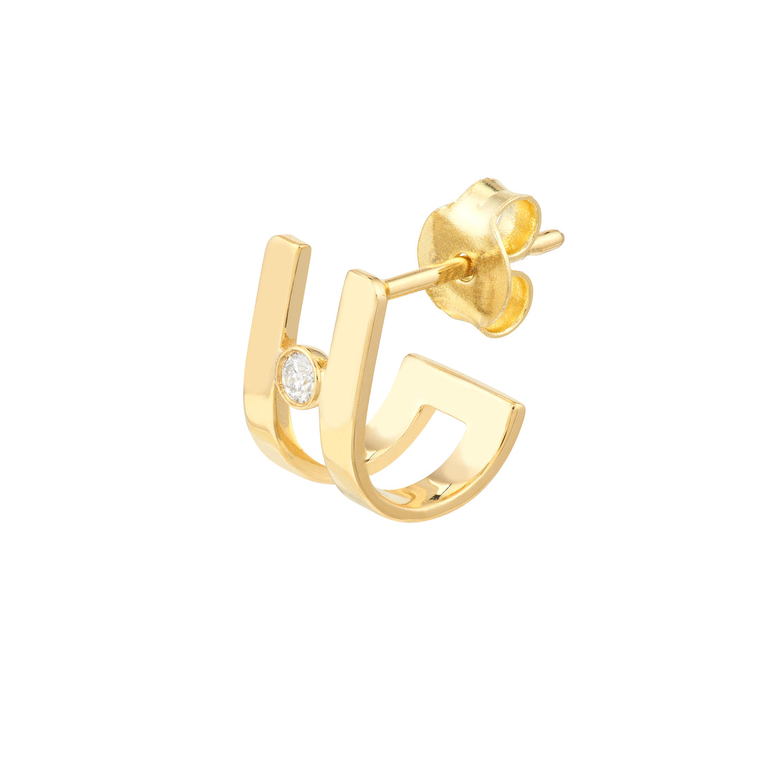 DIAMOND HUGGIE EARRINGS | 14K YELLOW GOLD | TM023023-14Y - Brownlee Jewelers