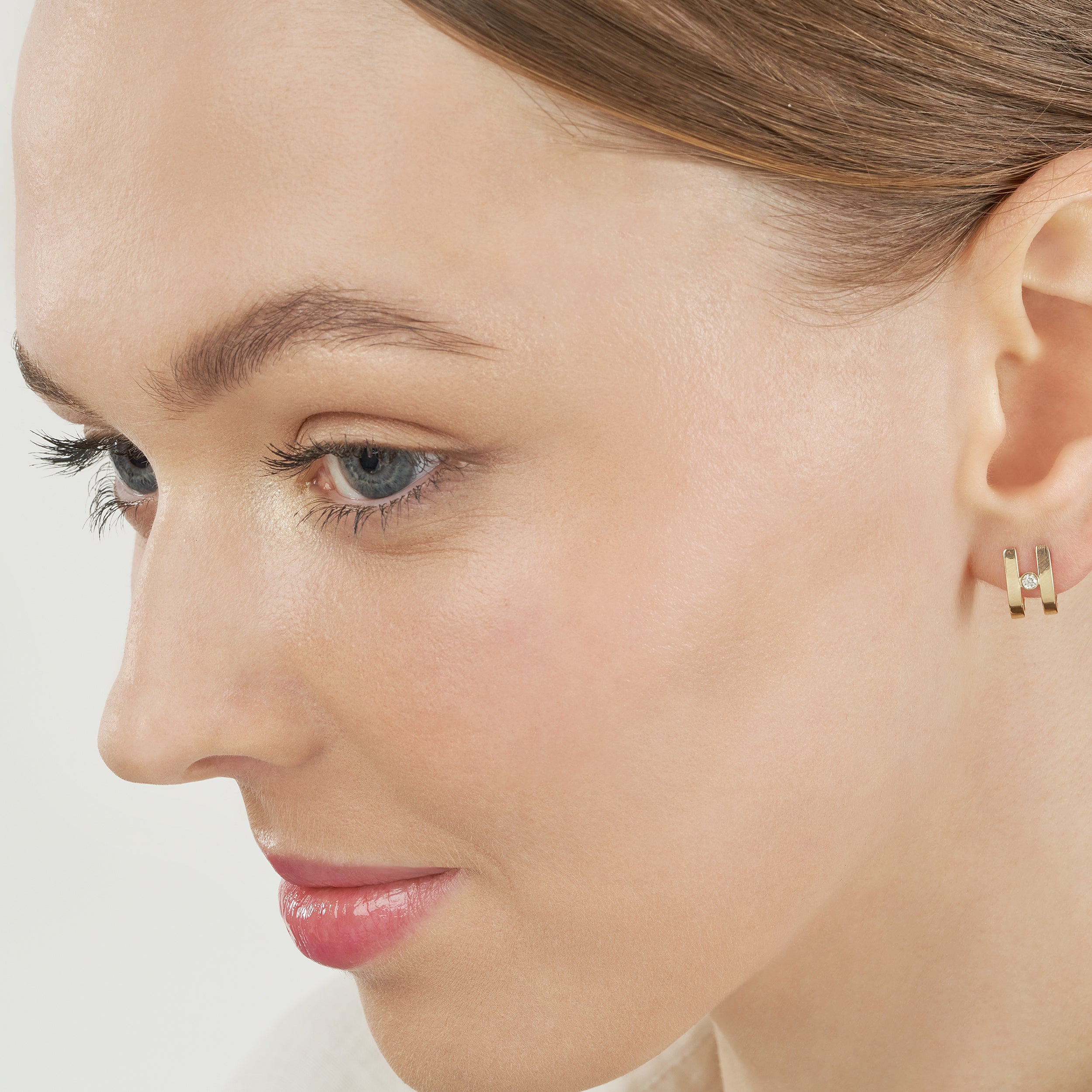 DIAMOND HUGGIE EARRINGS | 14K YELLOW GOLD | TM023023-14Y - Brownlee Jewelers