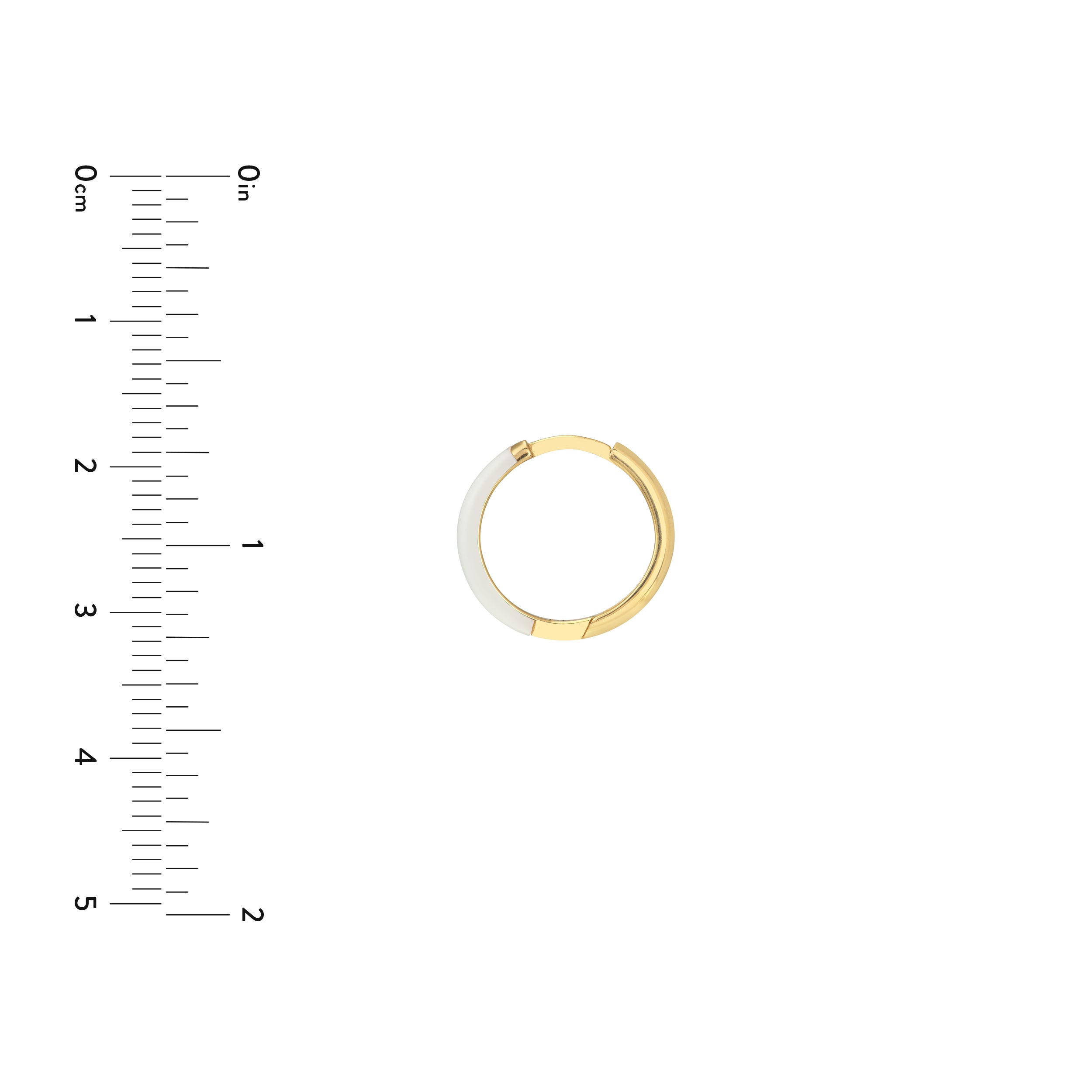 WHITE ENAMEL HOOP EARRINGS | 14K YELLOW GOLD | TM023390-14YDISC - Brownlee Jewelers