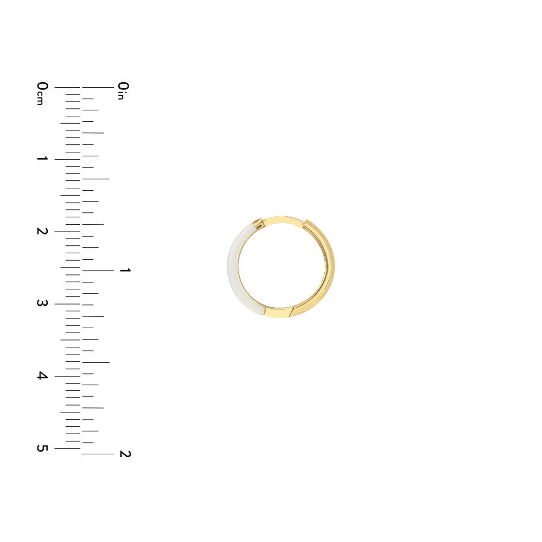 WHITE ENAMEL HOOP EARRINGS | 14K YELLOW GOLD | TM023390-14YDISC - Brownlee Jewelers