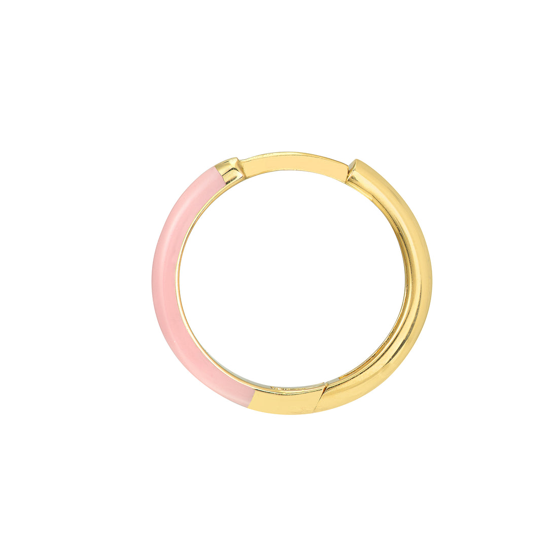 LIGHT PINK ENAMEL HOOP EARRINGS | 14K YELLOW GOLD | TM023398-14YDISC - Brownlee Jewelers