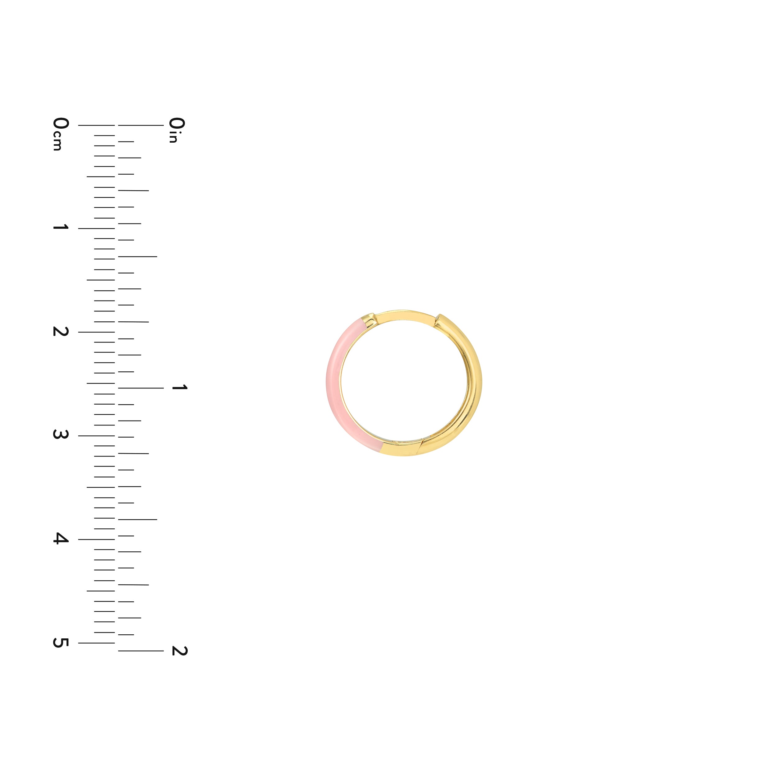 LIGHT PINK ENAMEL HOOP EARRINGS | 14K YELLOW GOLD | TM023398-14YDISC - Brownlee Jewelers