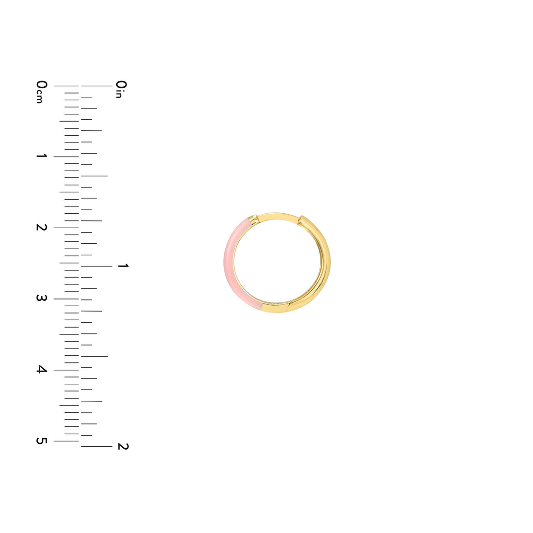 LIGHT PINK ENAMEL HOOP EARRINGS | 14K YELLOW GOLD | TM023398-14YDISC - Brownlee Jewelers
