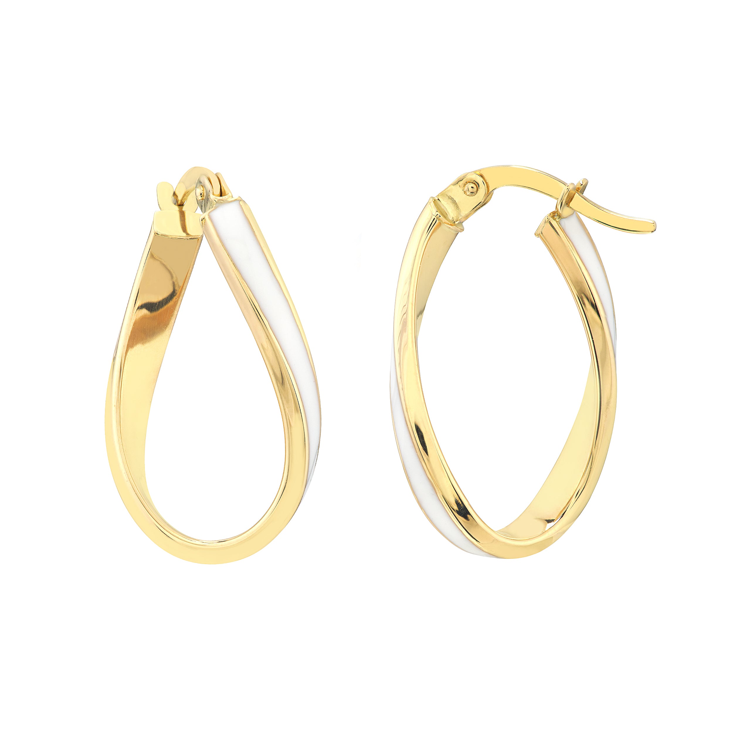 TWISTED ENAMEL HOOP EARRINGS | 14K YELLOW GOLD | TM023427-14Y - Brownlee Jewelers