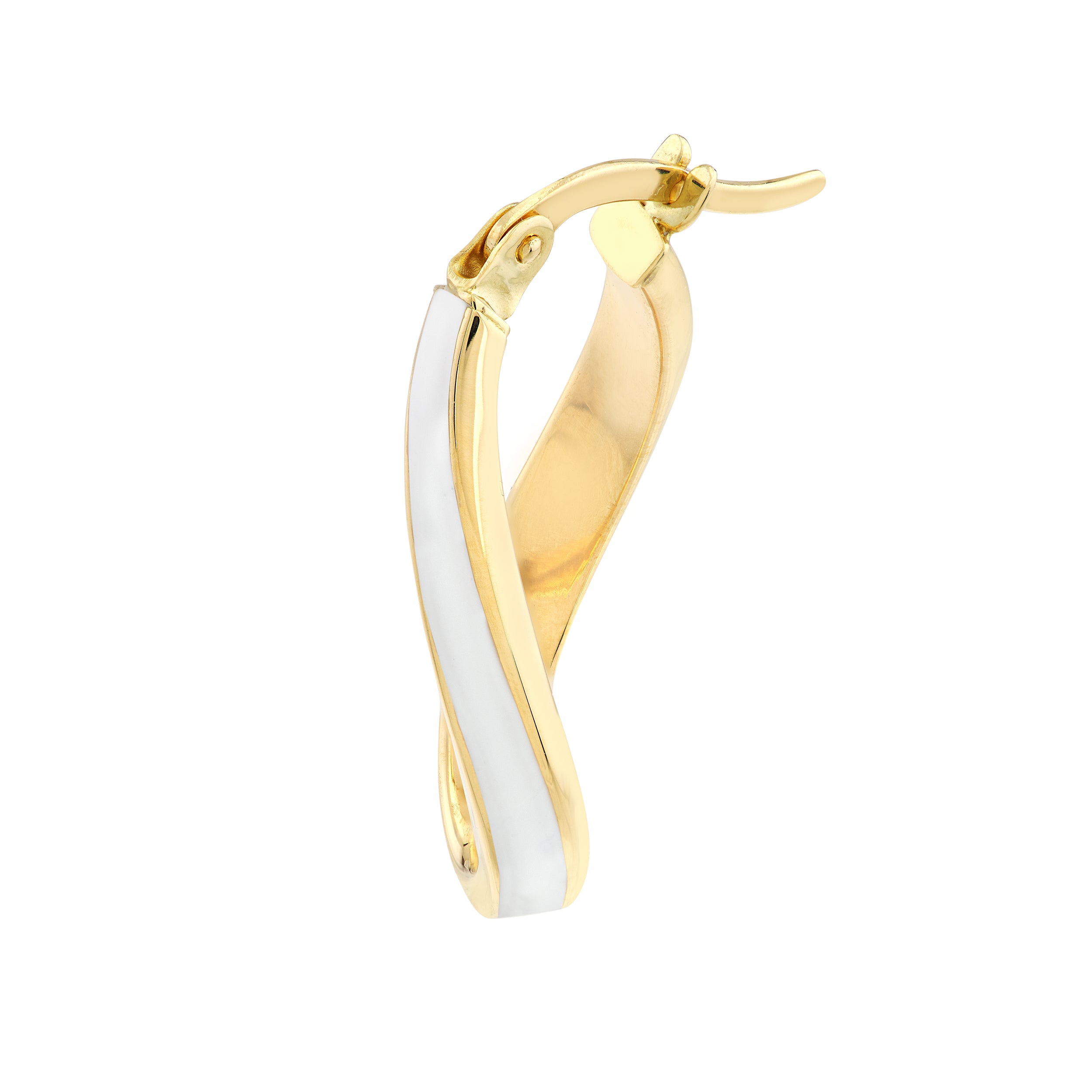 TWISTED ENAMEL HOOP EARRINGS | 14K YELLOW GOLD | TM023427-14Y - Brownlee Jewelers